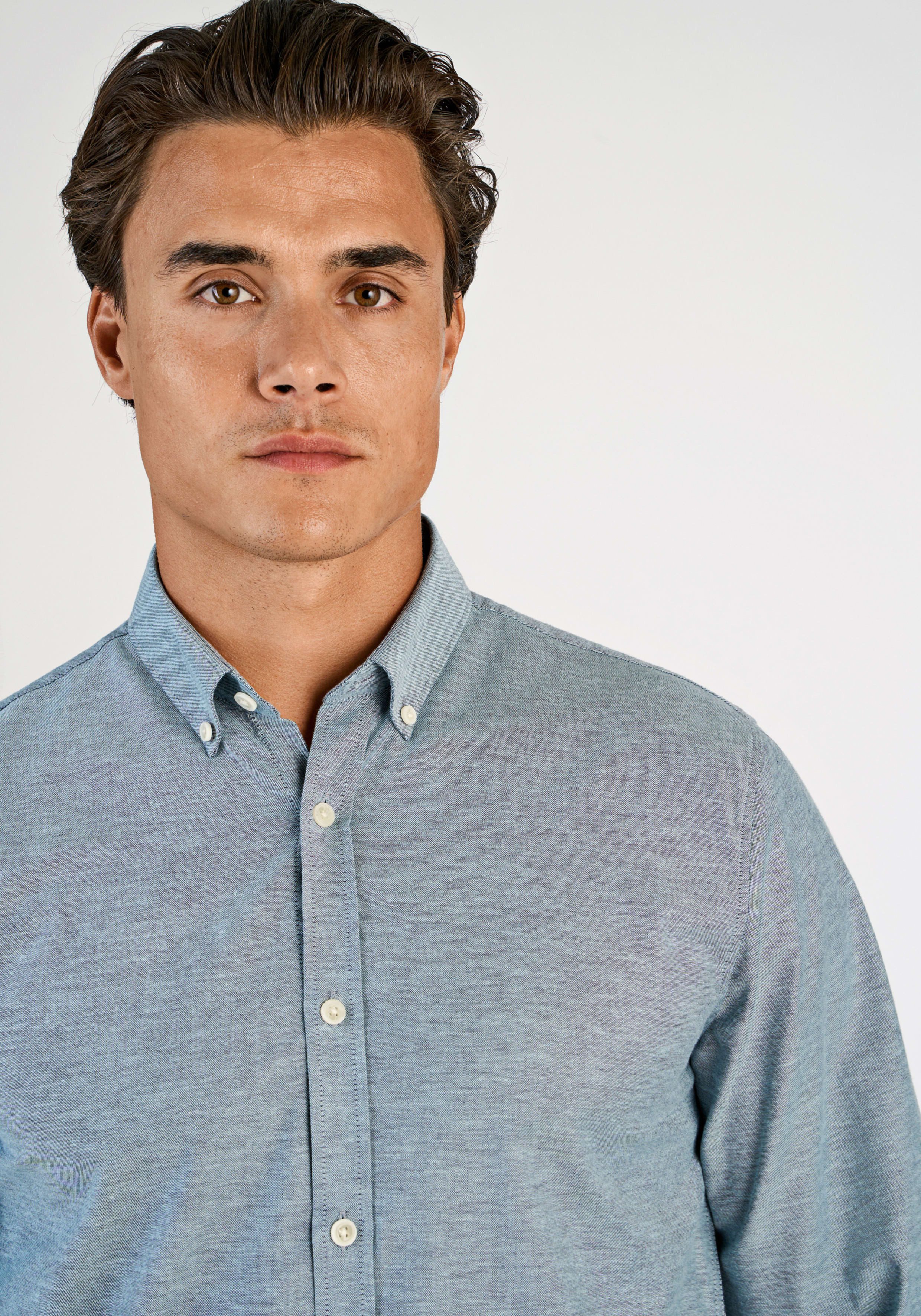 LINDBERGH Langarmhemd mit Button-Down-Kragen