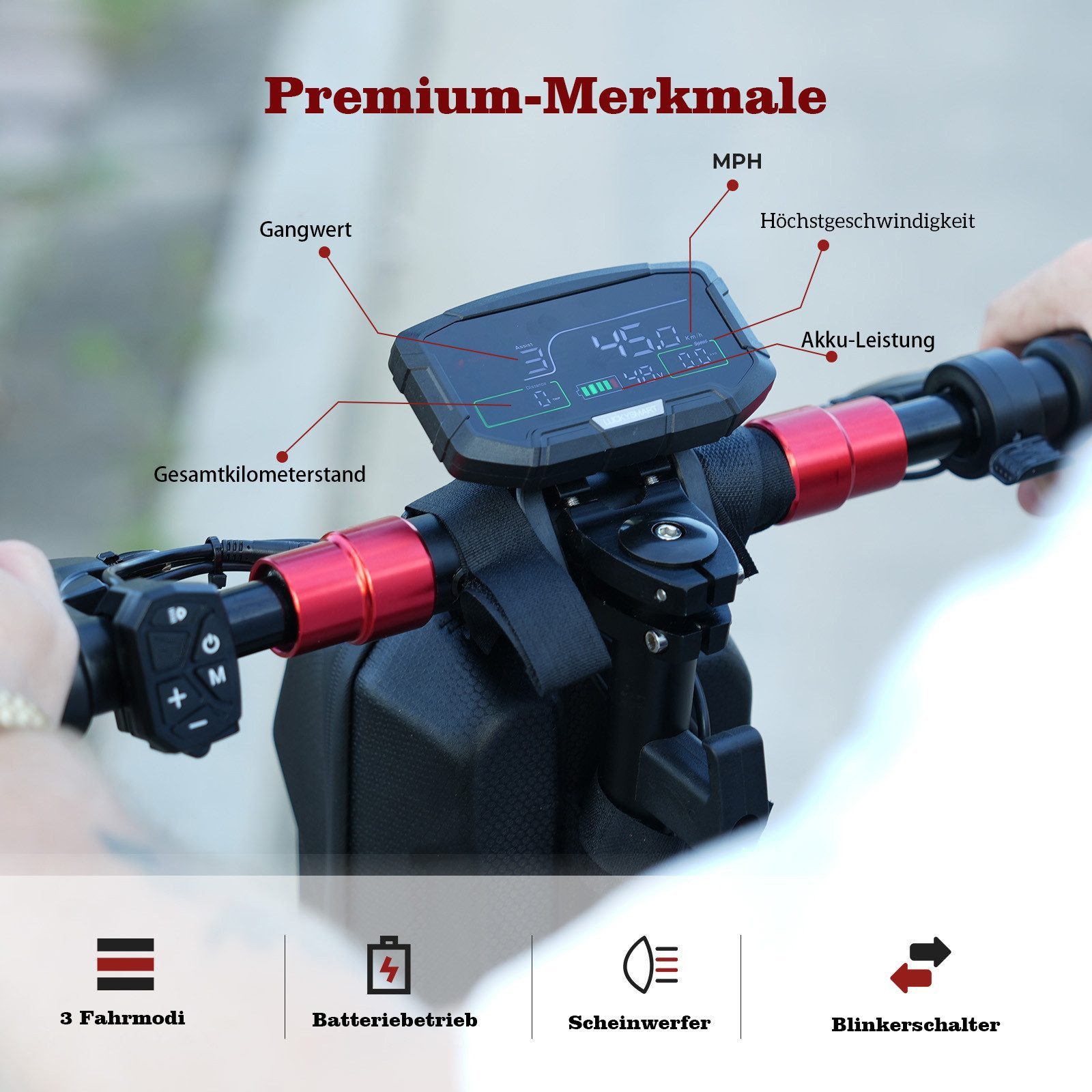 iSinwheel E-Scooter mit Straßenzulassung (ABE),APP,11-Zoll-Reifen, 20 km/h, (1 tlg), 80km Reichweite,Duales Bremssystem, Belastung bis 150kg