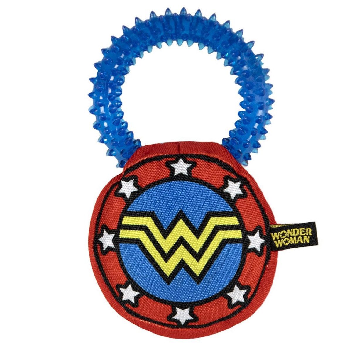 Wonder Woman Spielknochen Hundespielzeug – Beißring mit Quietscher & Zahnfleischmassage