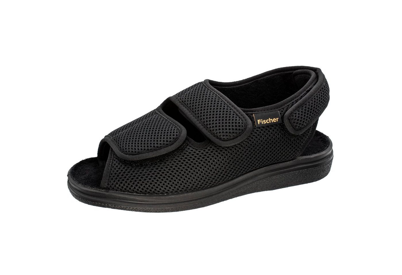 Fischer-Markenschuh Ortho Hausschuh 3 Klettverschlüsse, Weite K, Frotteefutter