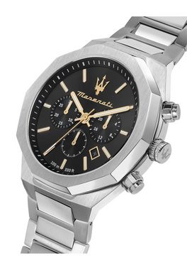 MASERATI Chronograph STILE 45MM CHRO BLACK DIAL BR SS