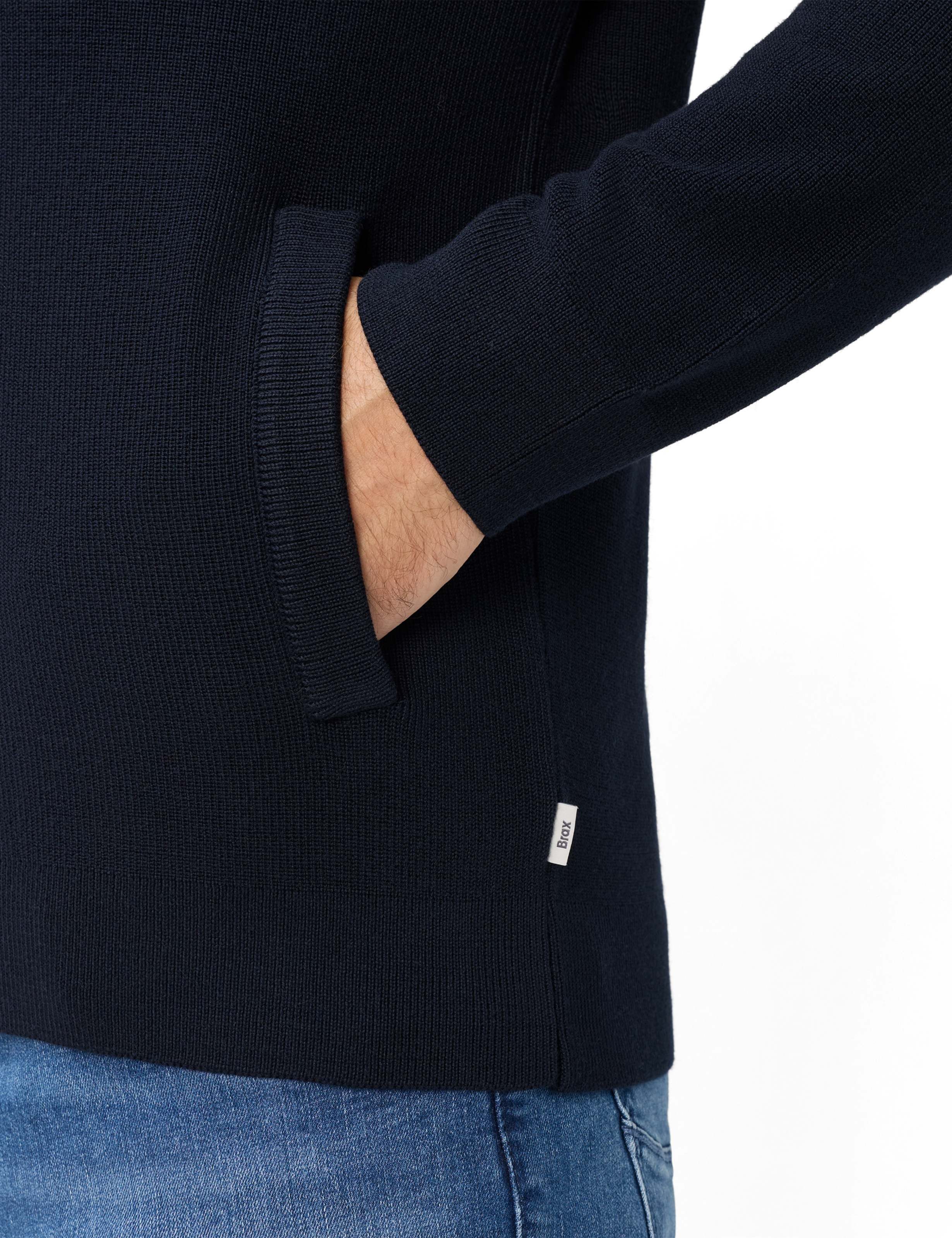 Brax Strickjacke Style JOHN Feel Good Sportive: Strickjacke im Woll-Baumwoll-Mix – Bild 4 von 5