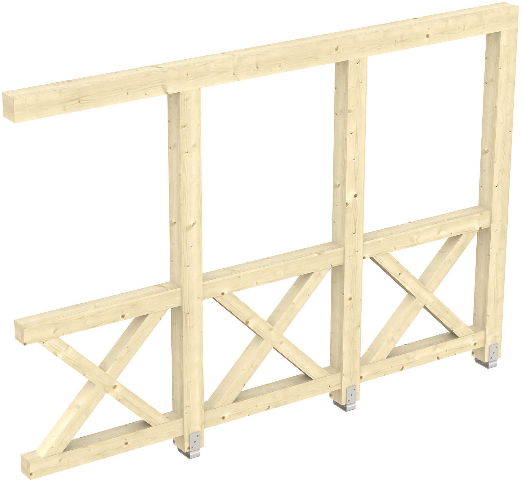 Skanholz Carport-Seitenwand Andreaskreuz, BxH:305x210 cm, Wandanbau