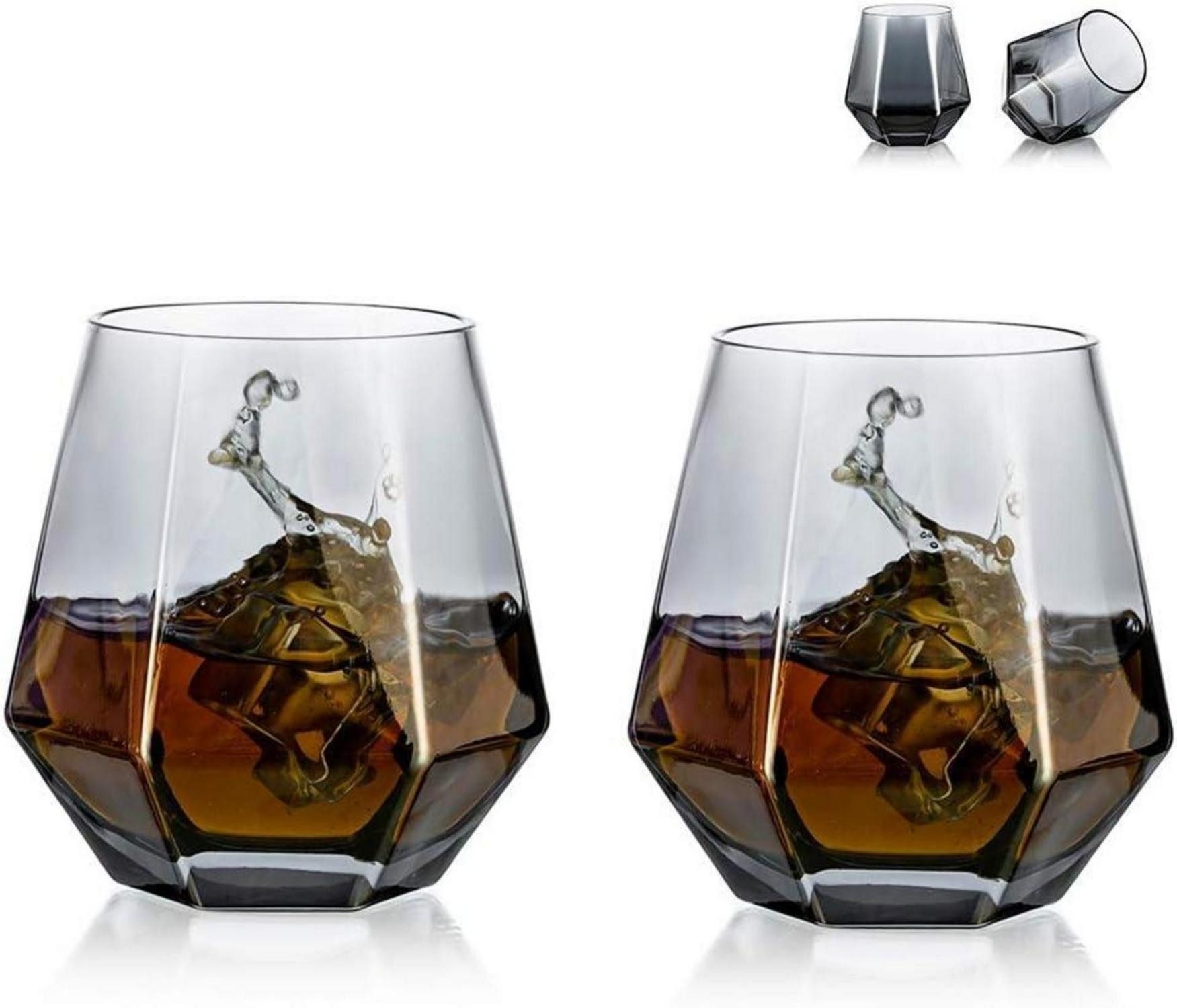 Whiskyglas Whisky Glasses 2er-Set Gekipptes Scotchglas 300 Ml Moderner Look Für