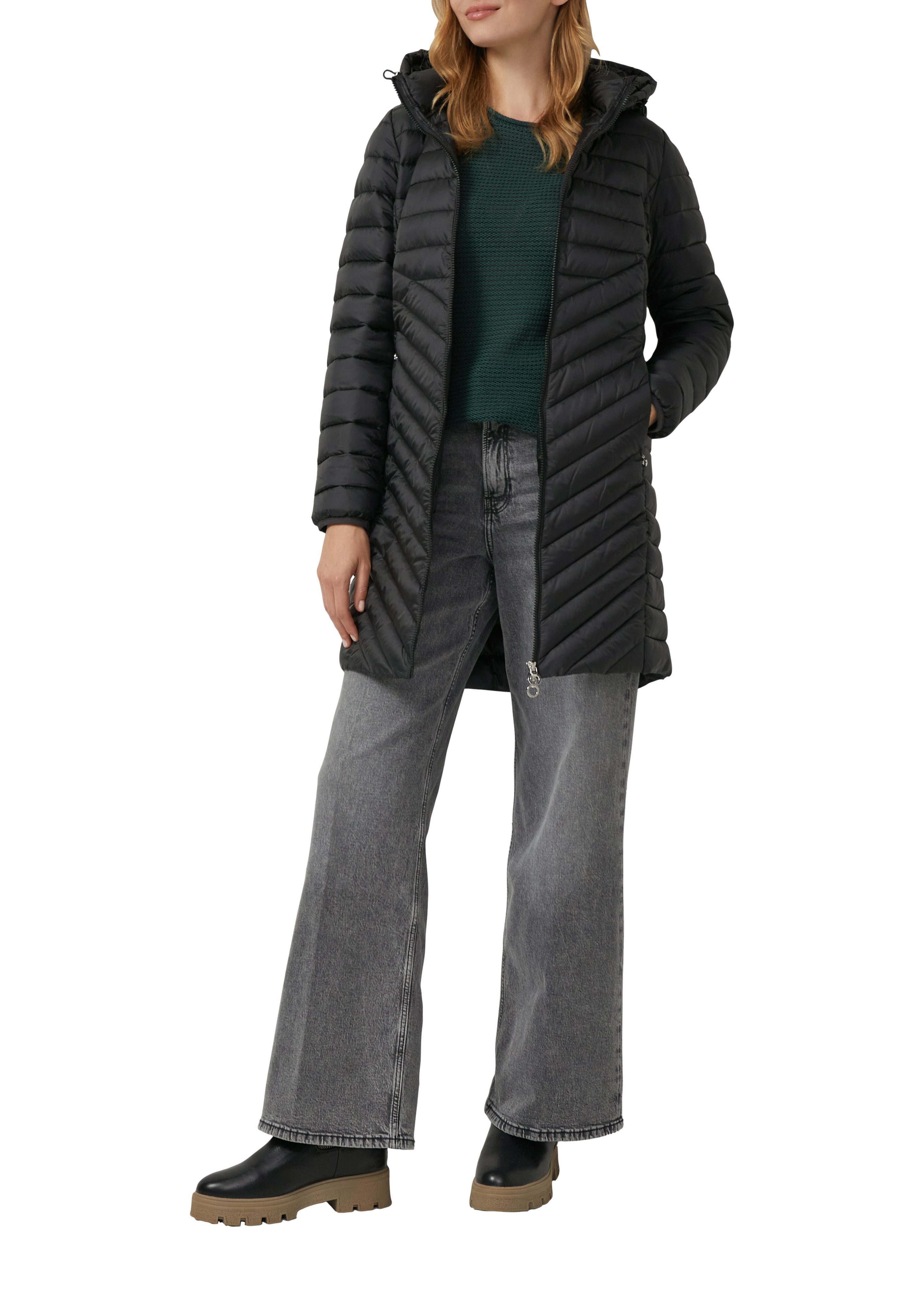 s.Oliver Steppmantel im Slim Fit, abnehmbare Kapuze günstig online kaufen