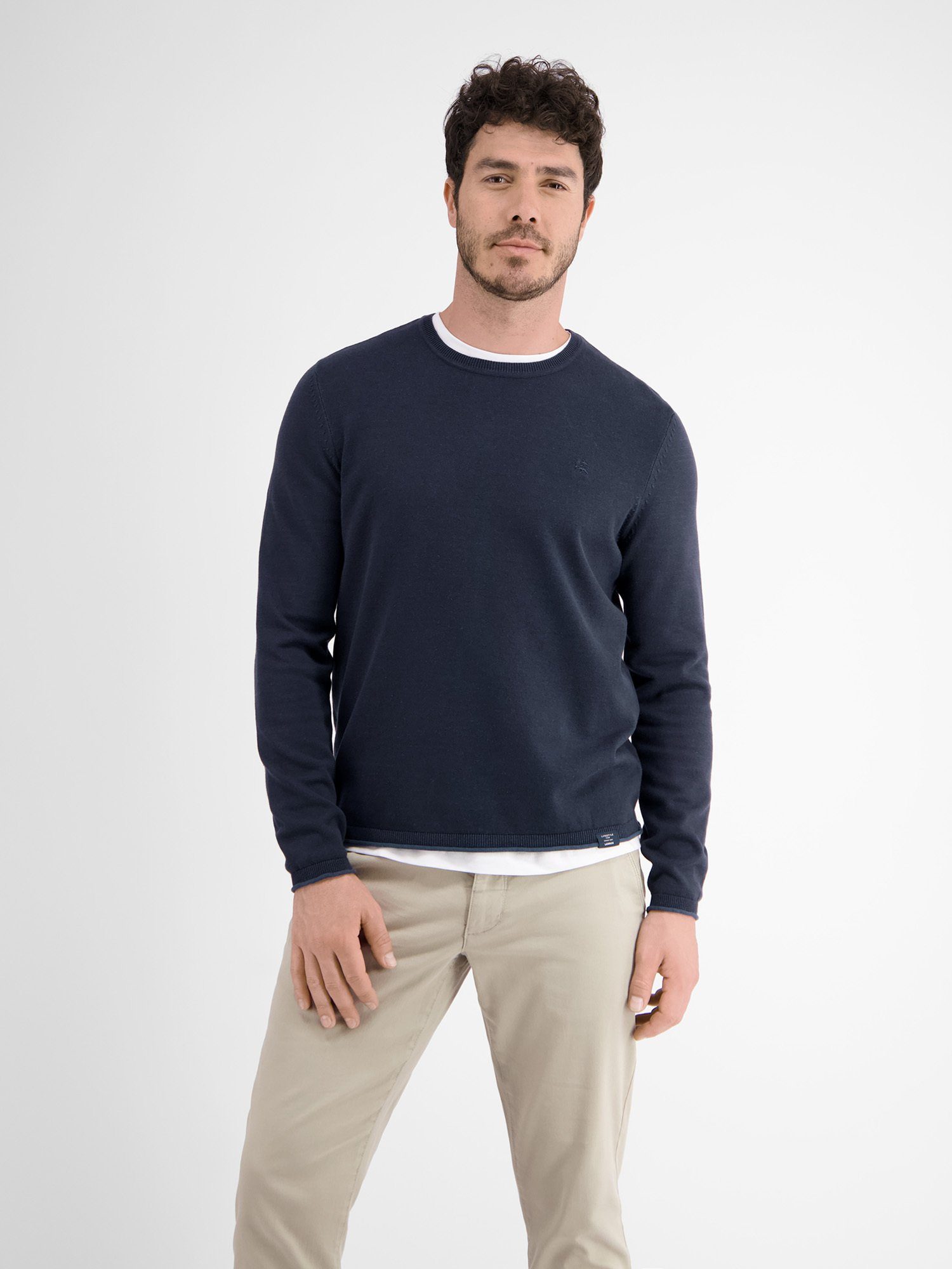 LERROS Strickpullover Rundhalspullover, Flachstrick