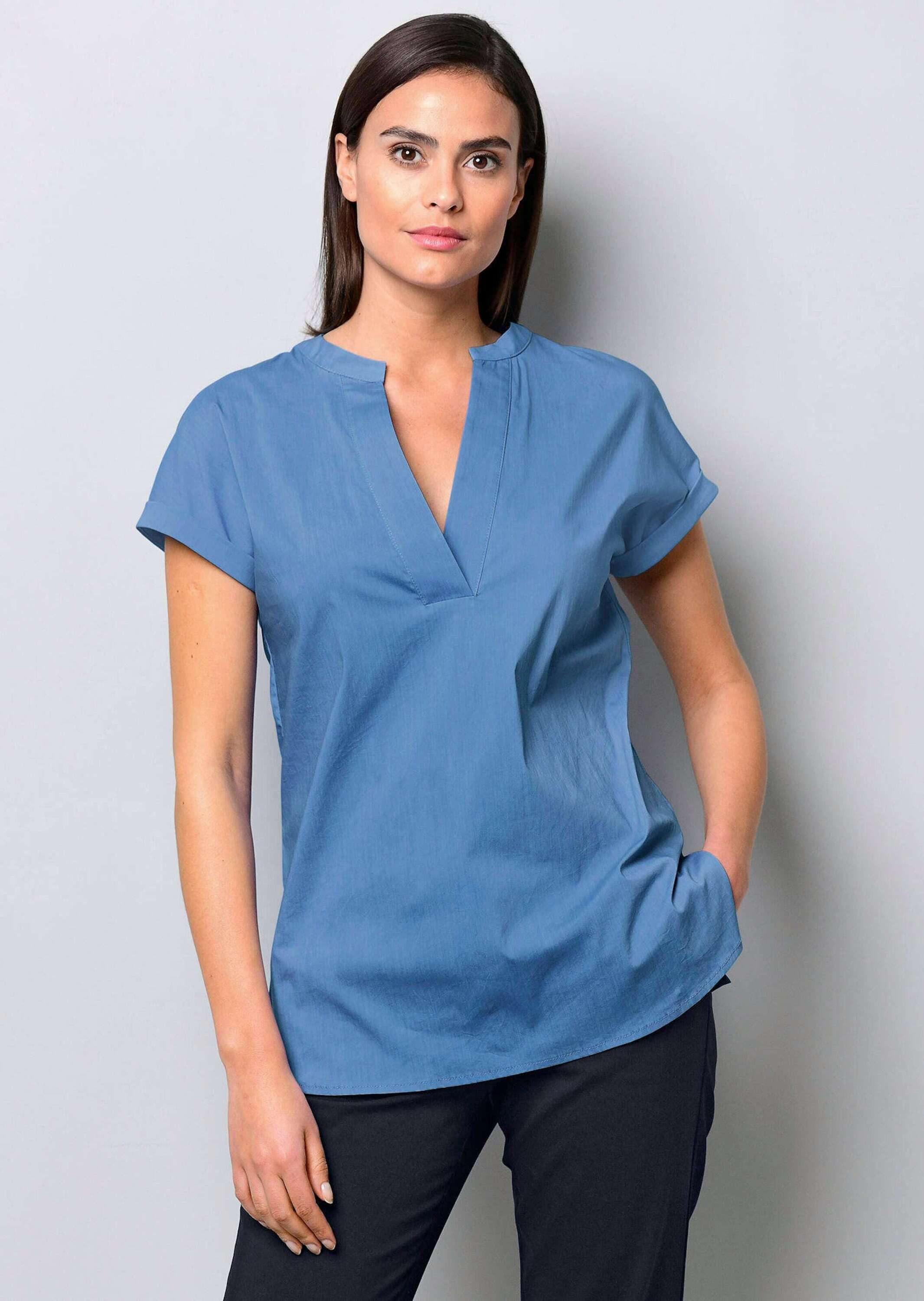 Shirtbluse Bluse mit V-Ausschnitt