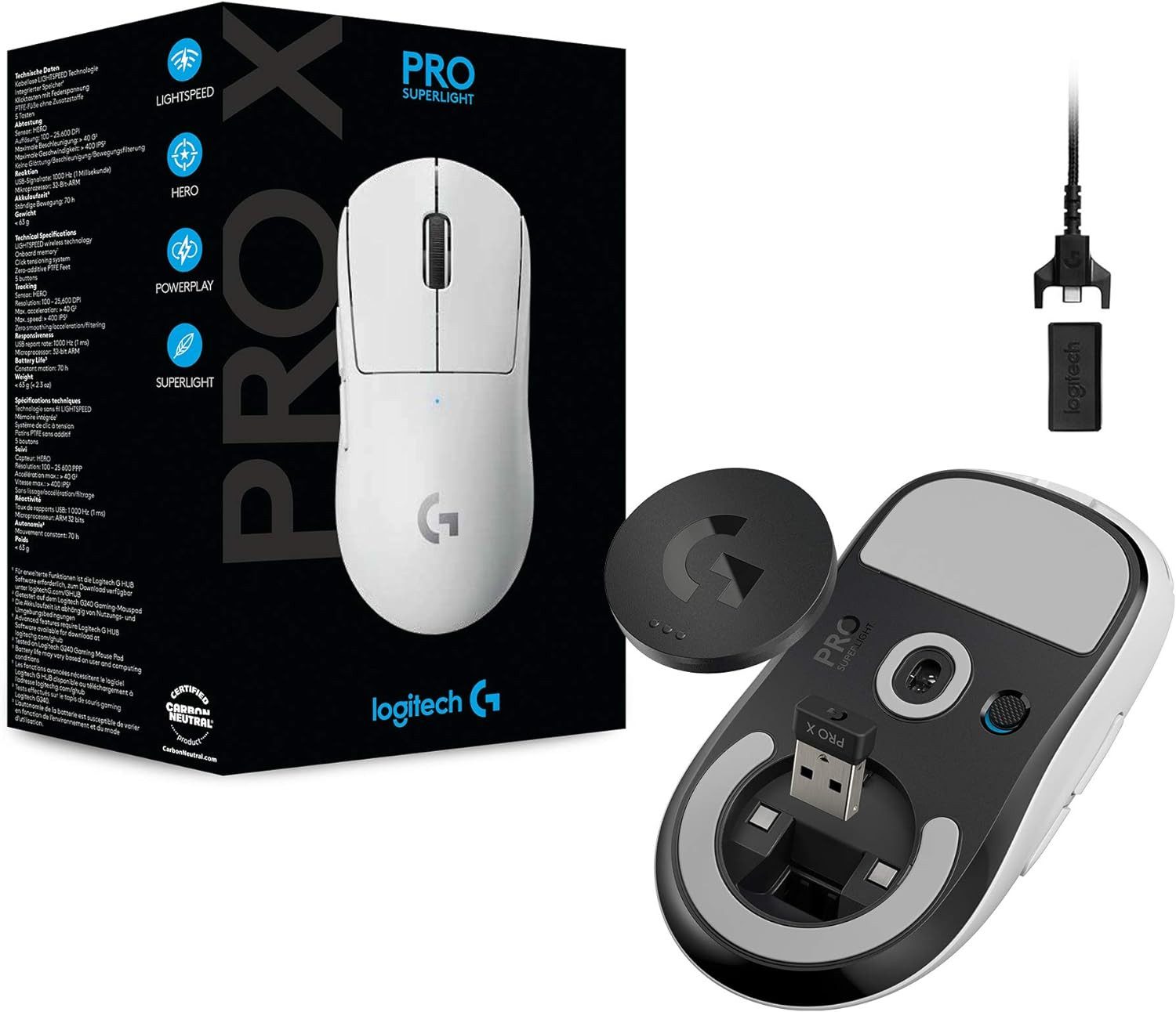 Logitech G Pro X Superlight inkl. Mouse Pad Studio Series Gaming-Maus