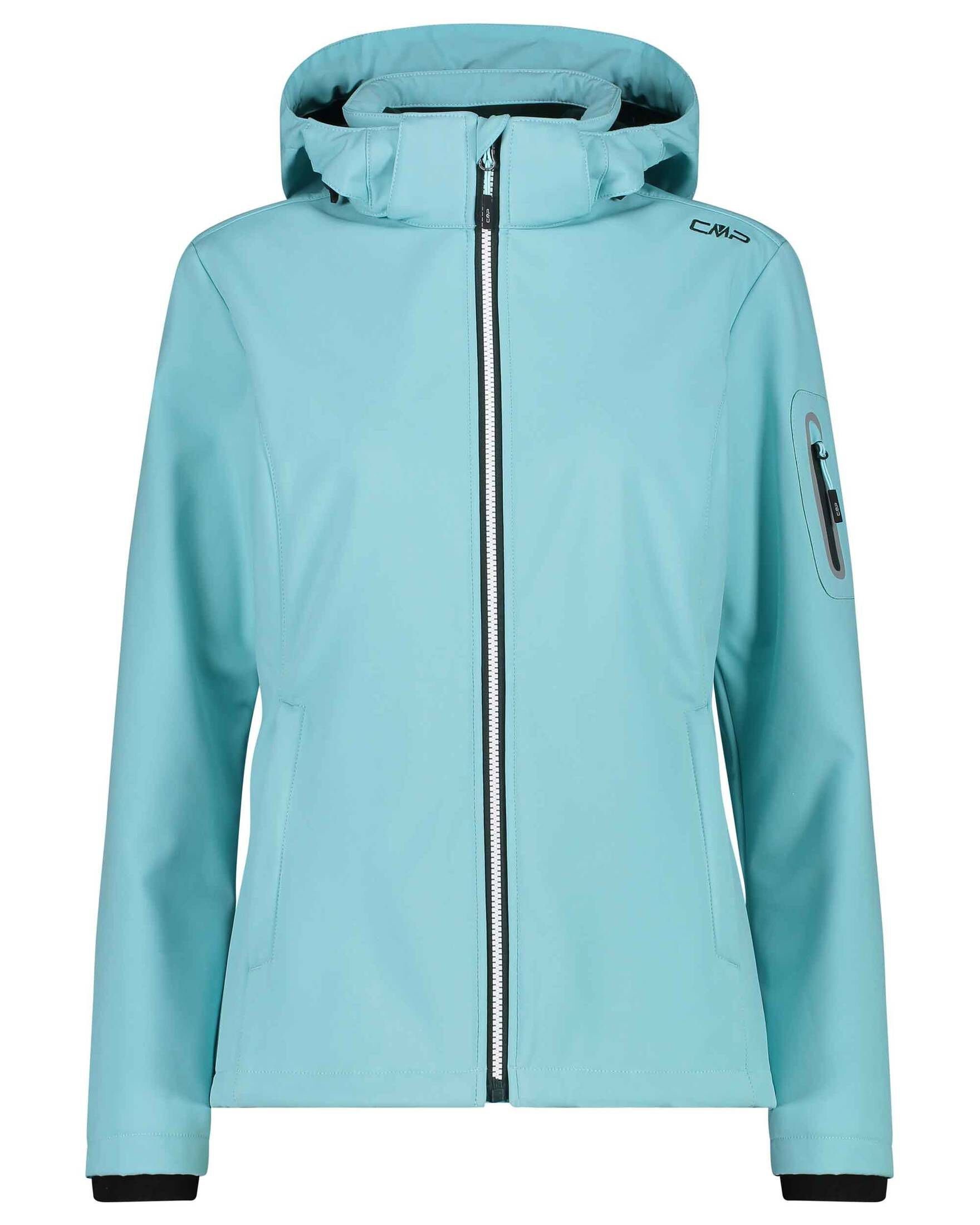 CMP Softshelljacke Damen Softshelljacke WOMAN JACKET ZIP HOOD (1-St) aqua (297) | 