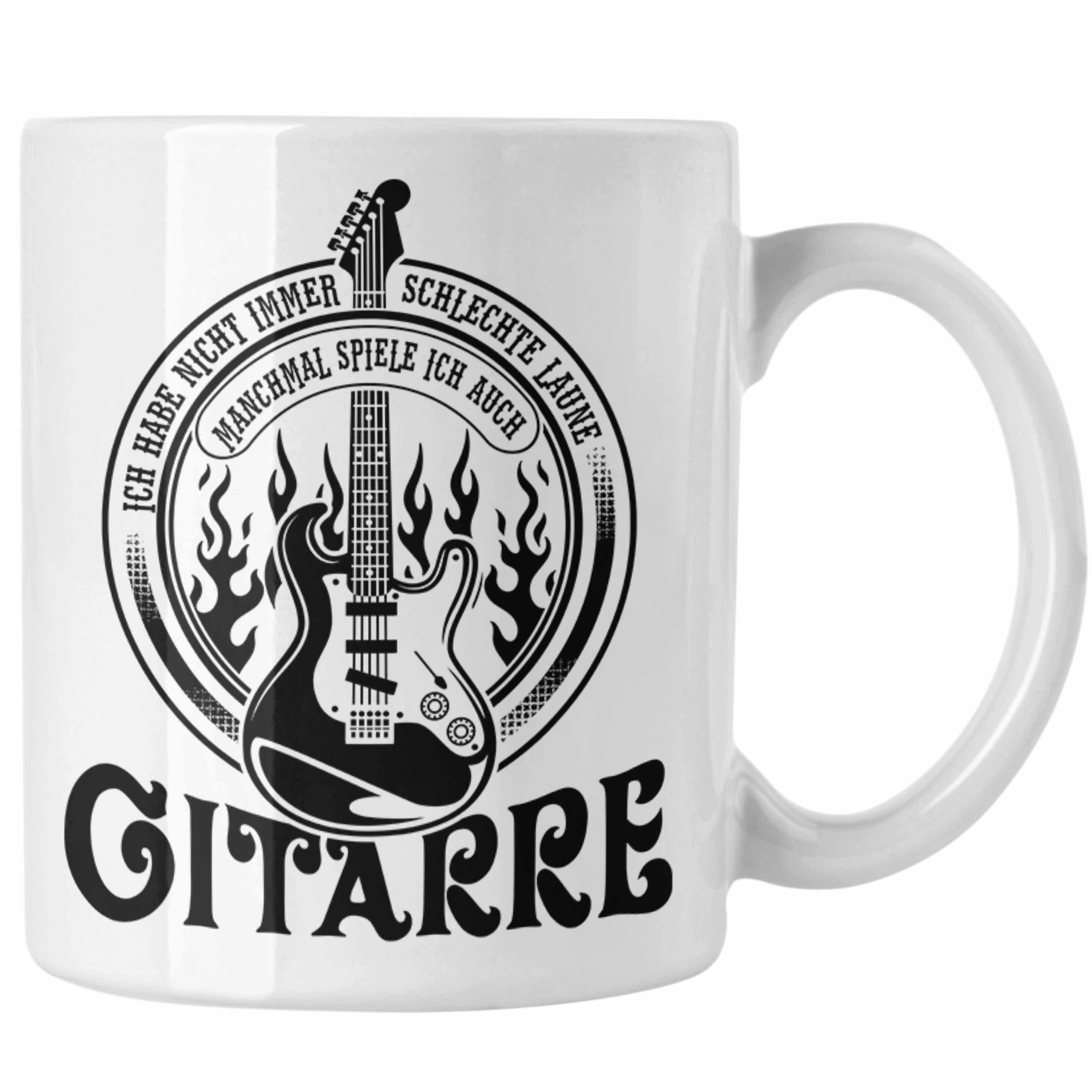 Weiss Kaffee-Bech Tasse Gitarre Geschenk Trendation Spruch Gitarrenspieler Tasse Geschenkidee