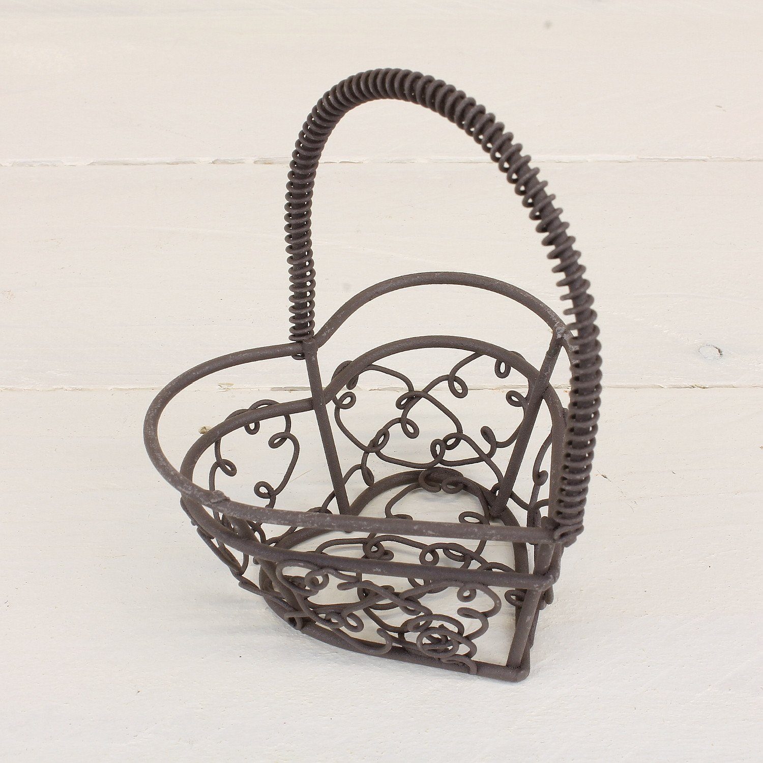 Macosa Home Dekokorb Mini Drahtkörbe Draht-Körbchen mit Metall Dekoration Tragegriff (4 Aufbewahrungskorb 4er St), aus Deko-Korb Landhaus Set Geschenk-Körble