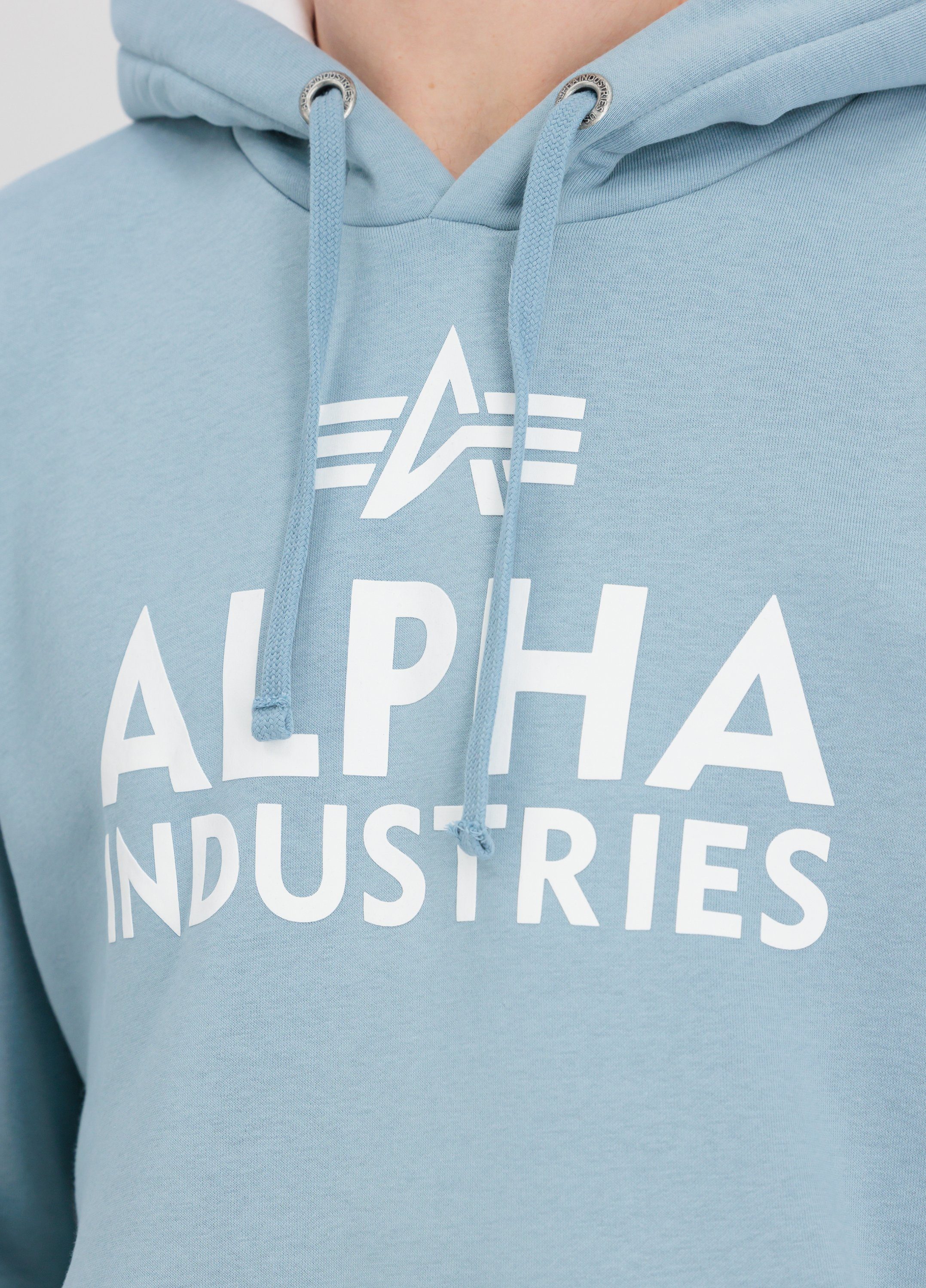 Alpha Hoody Industries Print Hoodie Industries Men greyblue Foam - Hoodies Alpha