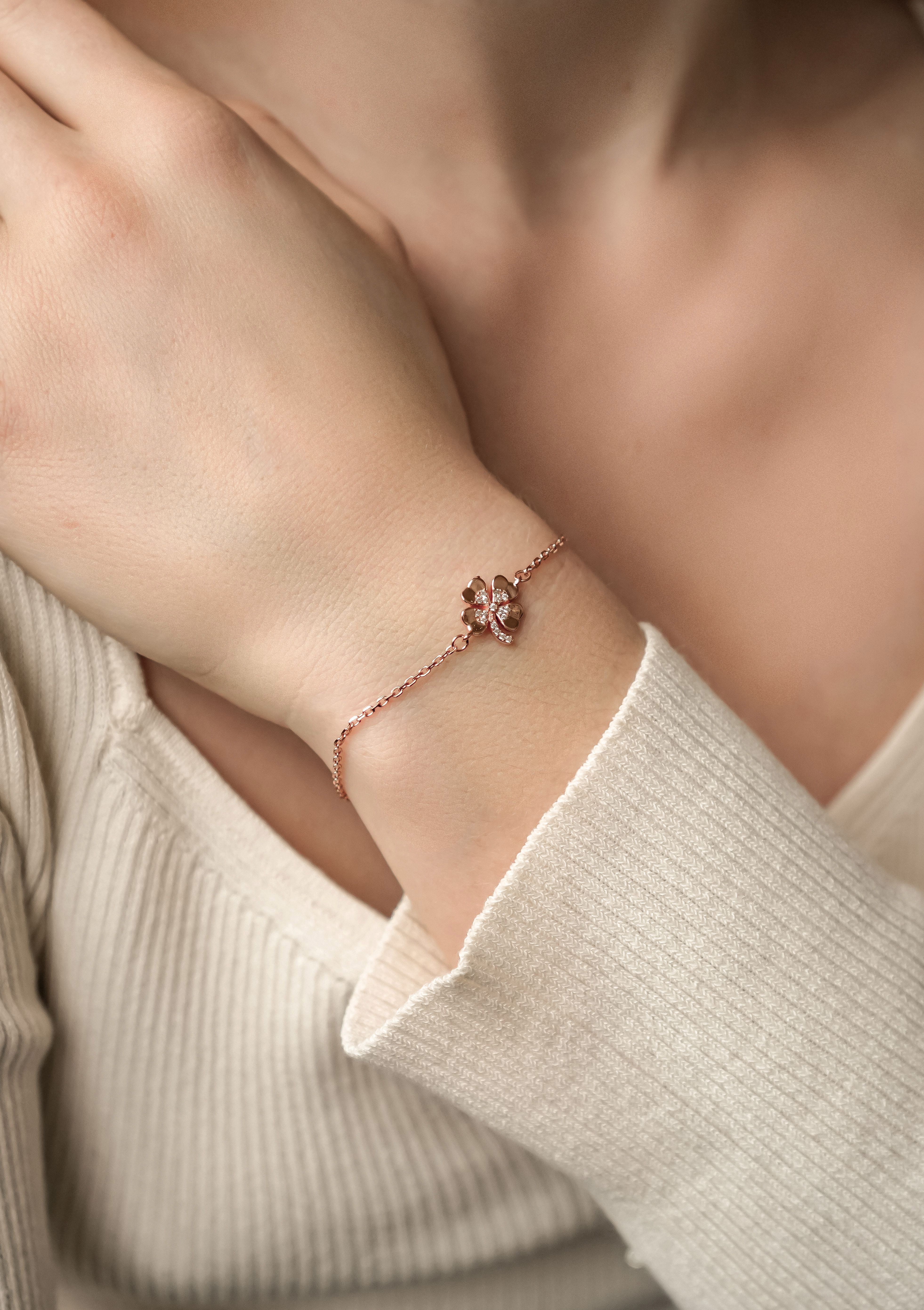 Hey Happiness Silberarmband Vierblättriges Kleeblatt mit günstig online kaufen