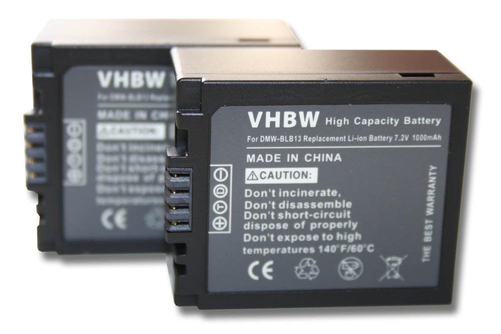 vhbw passend für Panasonic Lumix DMC-GF1, DMC-GF1C, DMC-GF1K, DMC-GH1, Kamera-Akku 1000 mAh