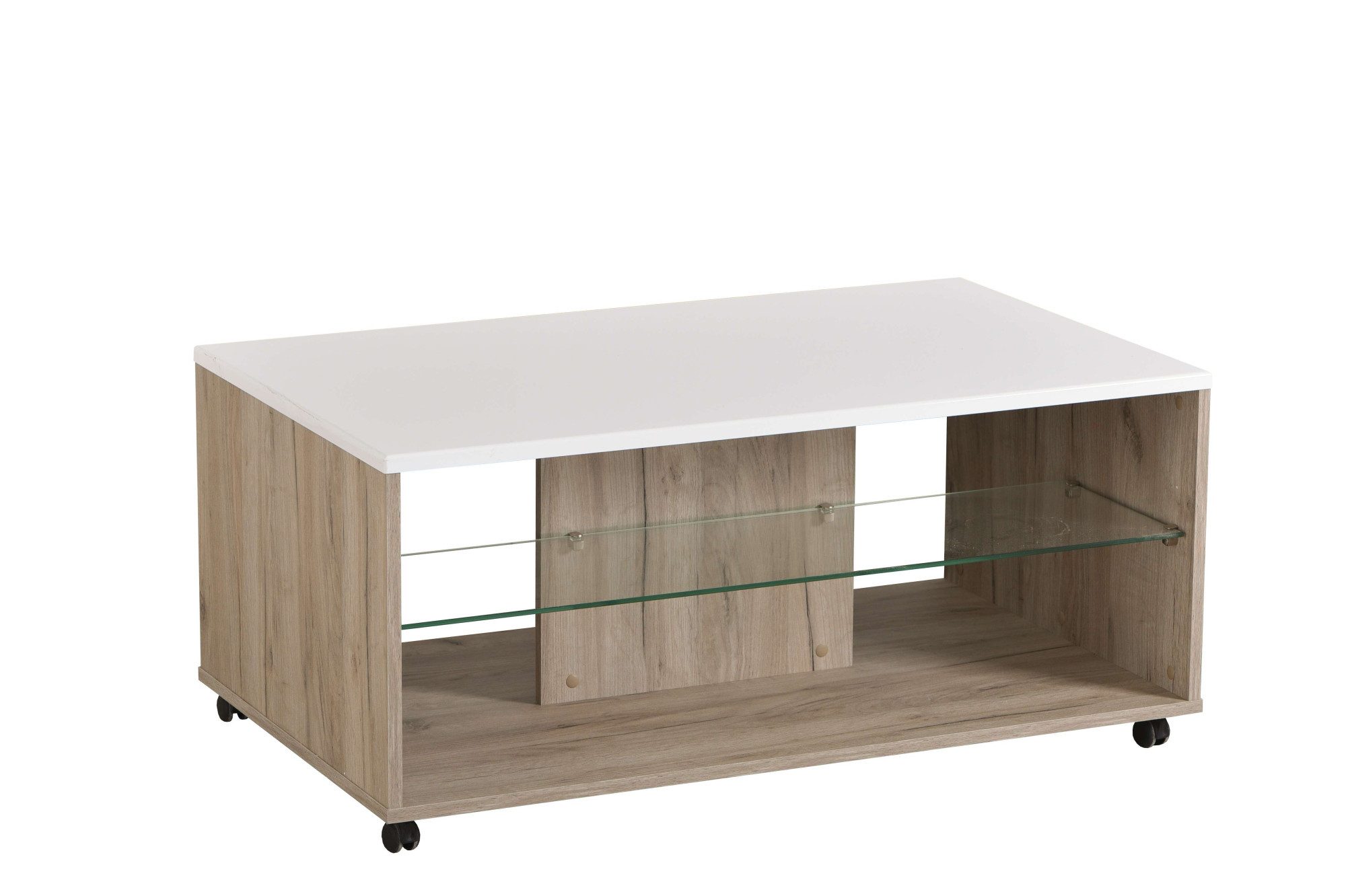 Home affaire Couchtisch Bert Kaffetisch, 100 cm, in trendigen Farben, modern, Hochglanzplatte, mit Rollen