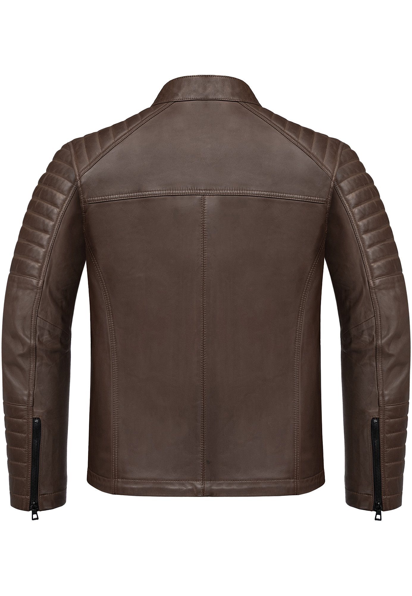 Amaci&Sons Lederjacke Ventura Lederjacke Echtleder Herren Biker Zipper Jacke – Bild 2 von 2