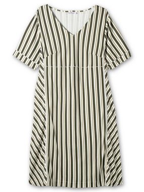 Sheego Jerseykleid Große Größen im Streifen-Design, mit V-Ausschnitt