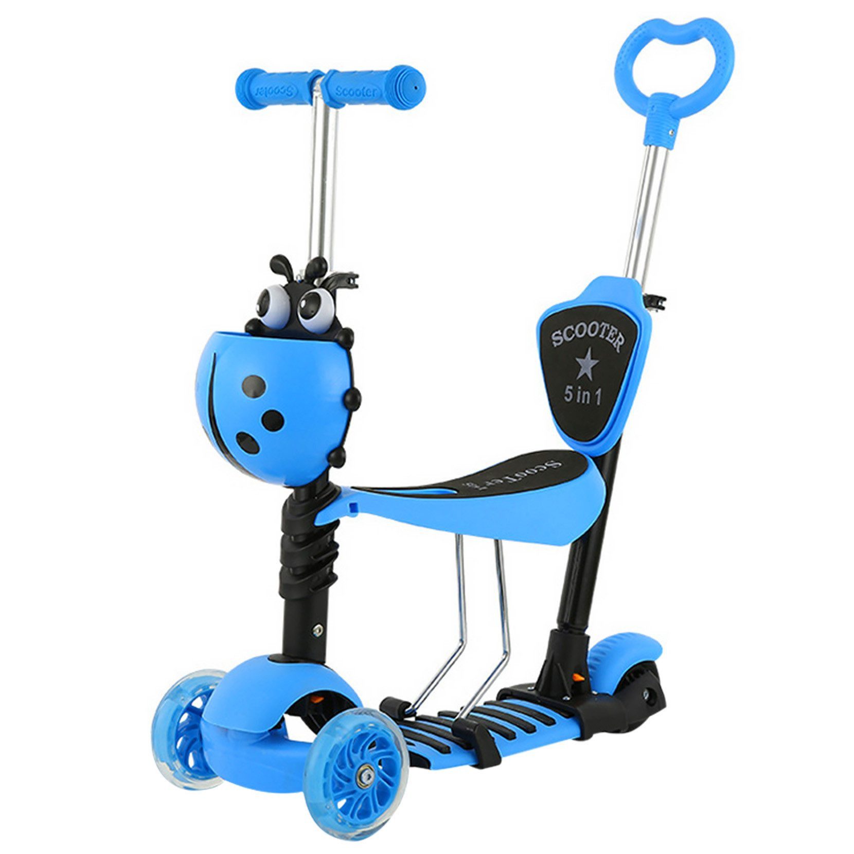 OUNUO Dreiradscooter Kinderroller LED ab 2 Jahren–3 Räder,höhenverstellbar,rutschfest