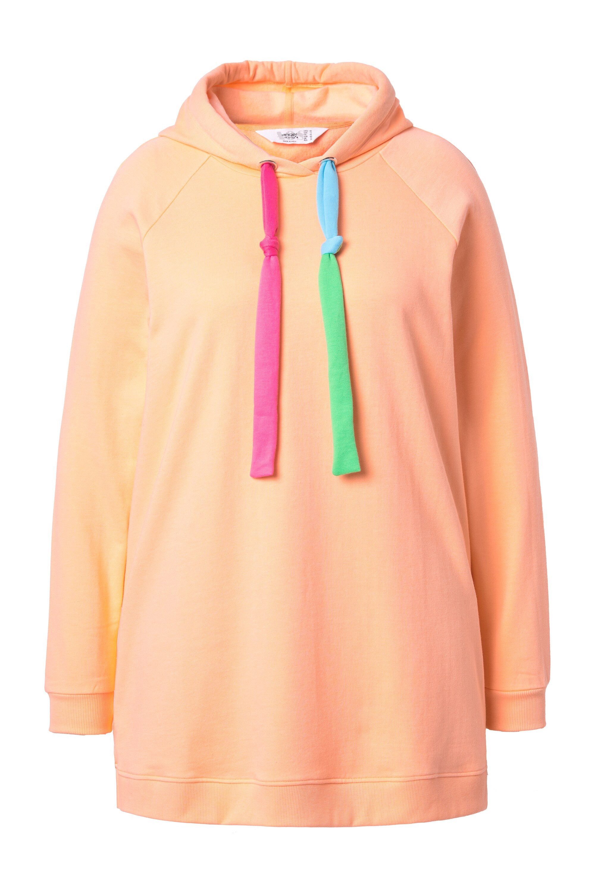 Sweatshirt Hoodie Kapuze mit farbigen Bindebändern