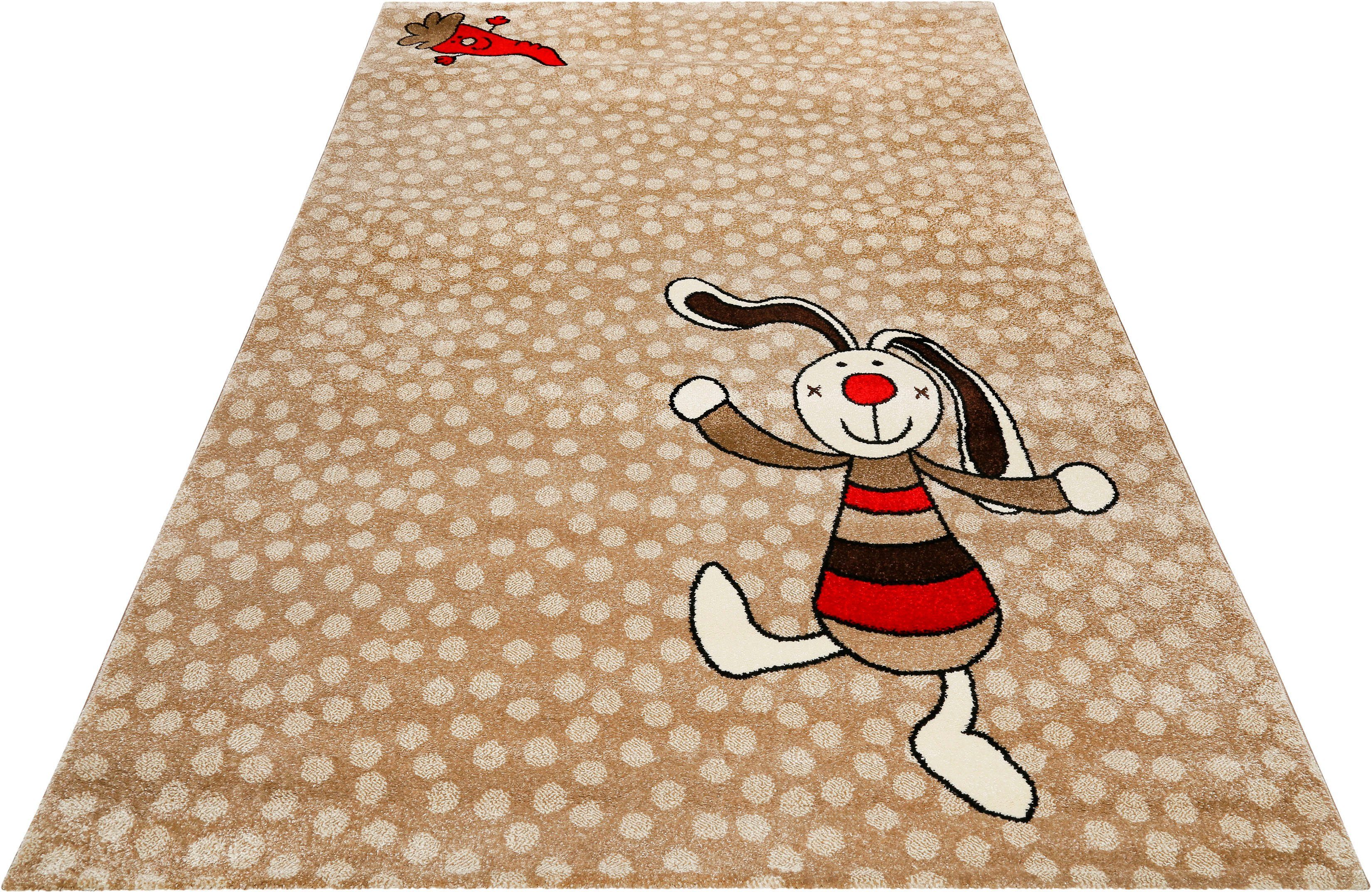 Sigikid Kinderteppich Rainbow Rabbit, rechteckig, Höhe: 13 mm