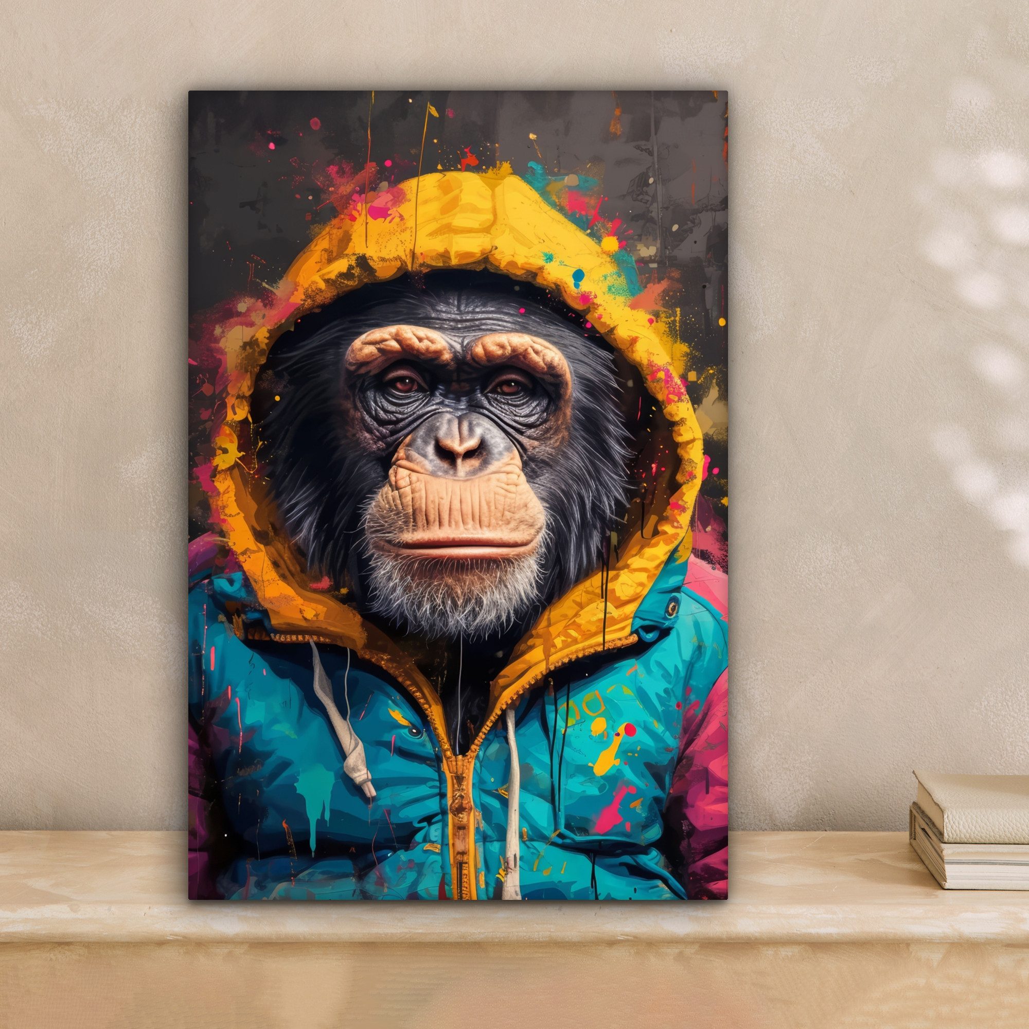 OneMillionCanvasses® Leinwandbild Graffiti - Schimpanse - günstig online kaufen