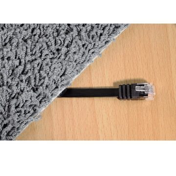 Hama Netzwerkkabel Flach 5m Ethernet Patch-Kabel LAN-Kabel, RJ45, Kein (500 cm), Ideal zur Verlegung unter Teppich Türen Fußleisten