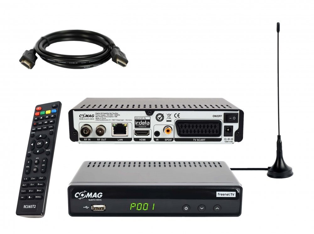 Comag COMAG SL65T2 DVB-T2 Receiver inkl. 3 Monate gratis Freenet TV (Private DVB-T2 HD Receiver