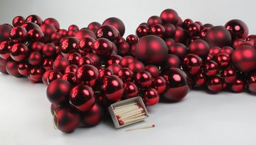 Lucht Weihnachtsbaumkugel Kunststoff MIX-Kugeln-Girlande 220 cm dunkelrot von Lucht