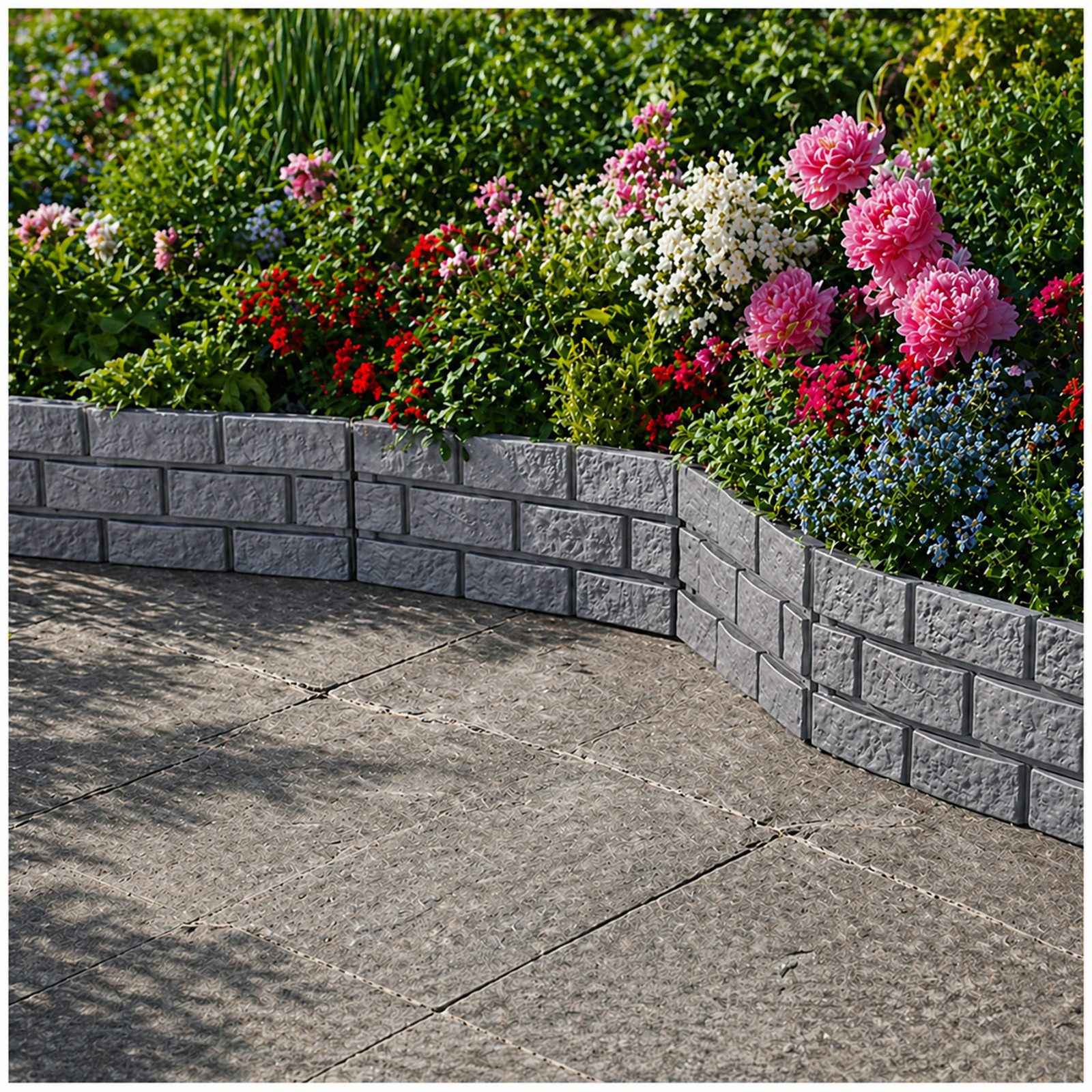 HTI-Living Beetumrandung Beeteinfassung Steinmauer 4-teilig Nessa, LxH: 45x29 cm, Set, 4 Module, Beetbegrenzung Beetumrandung