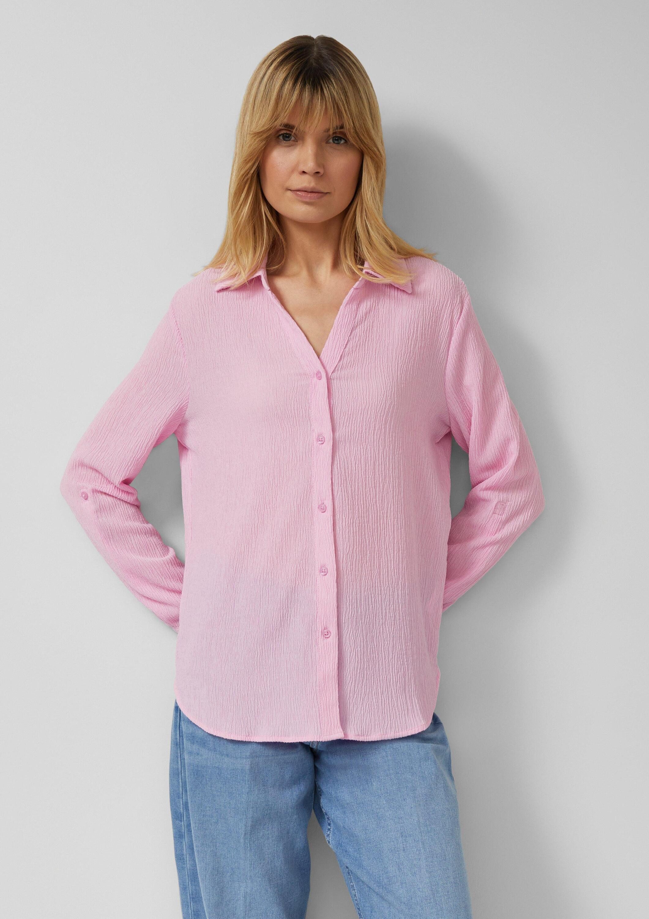 s.Oliver Langarmbluse Bluse Strukturierte Hemdbluse mit Turn-up. Reduzierter Preis € 39,99. Unverbindliche Preisempfehlung € 49,99