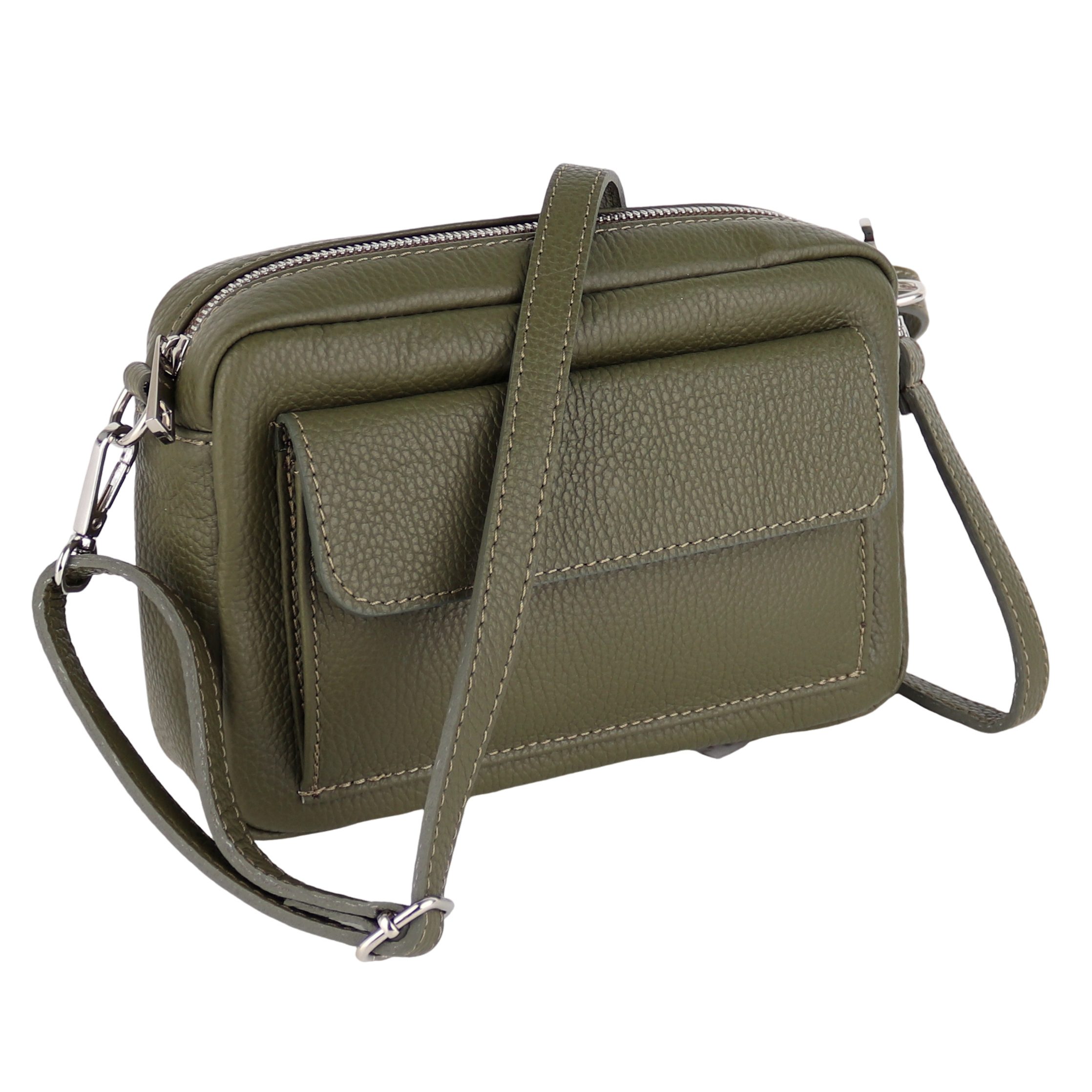 Umhängetasche Damen Crossbody Bag, aus Echtleder,Made in Italy
