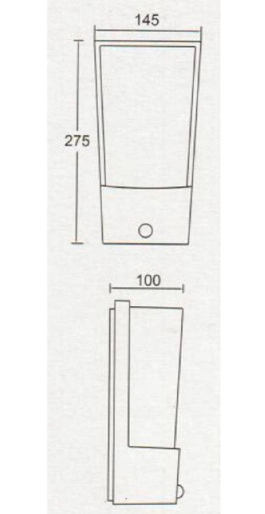 ECO-LIGHT Außen-Wandleuchte 1841-PIR-GR Alu Außenwandleuchte PINO anthrazit