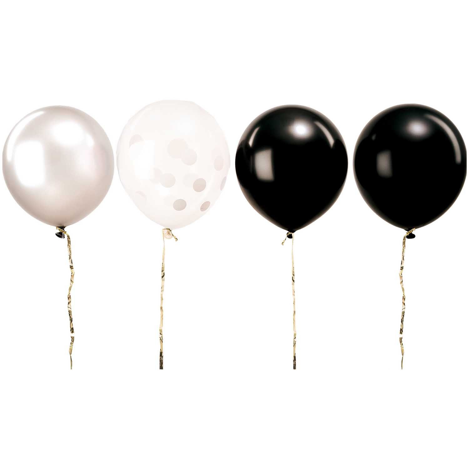 Rico Design Luftballon Luftballons schwarz/weiß mix (12 Stück)