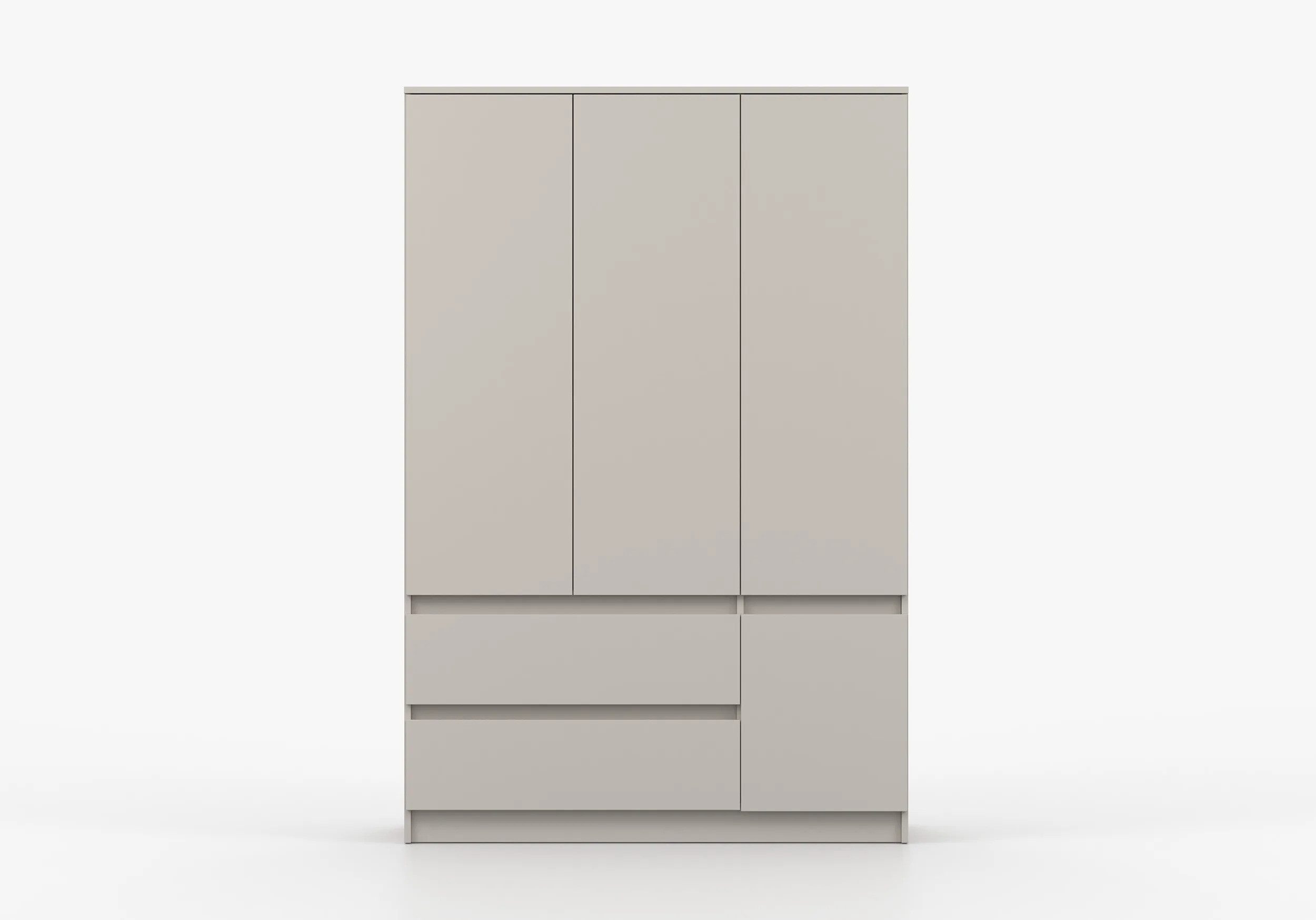 MOEBLO Drehtürenschrank LOSKO 4D2S (Kleiderschrank -120 cm breit, mit 4 Türen, 2 Schubladen, 5 Einlegeböden und Kleiderstange, grifflos) (BxHxT): 120 x 180 x 50 – Bild 4 von 5