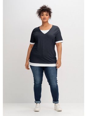 Sheego 2-in-1-Shirt Große Größen in 2-in-1-Optik, mit V-Ausschnitt