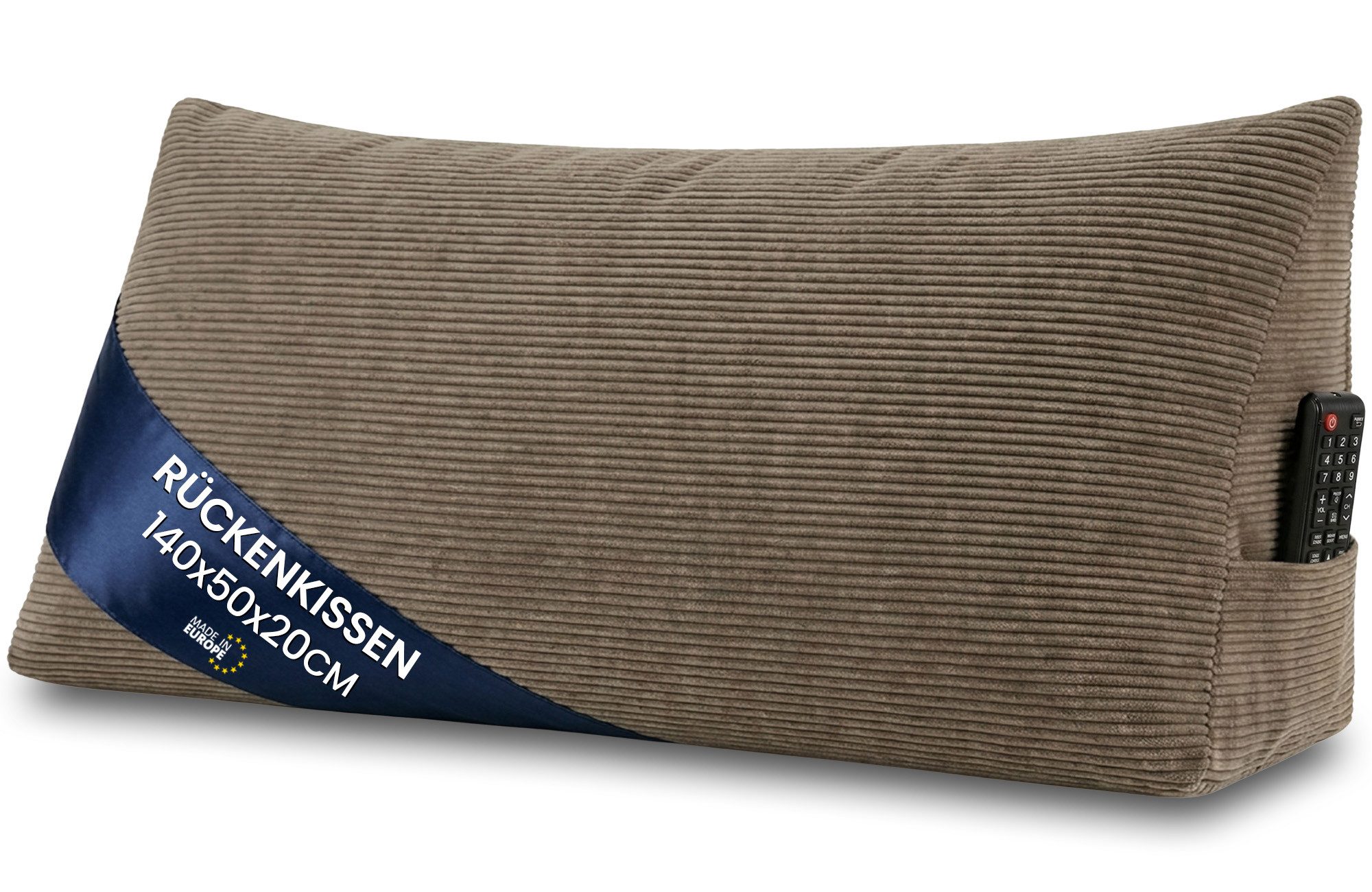 Amazinggirl Rückenkissen Keilkissen Cord Kissen 70x40 cm - Lesekissen für Bett Sofa und Couch von Amazinggirl