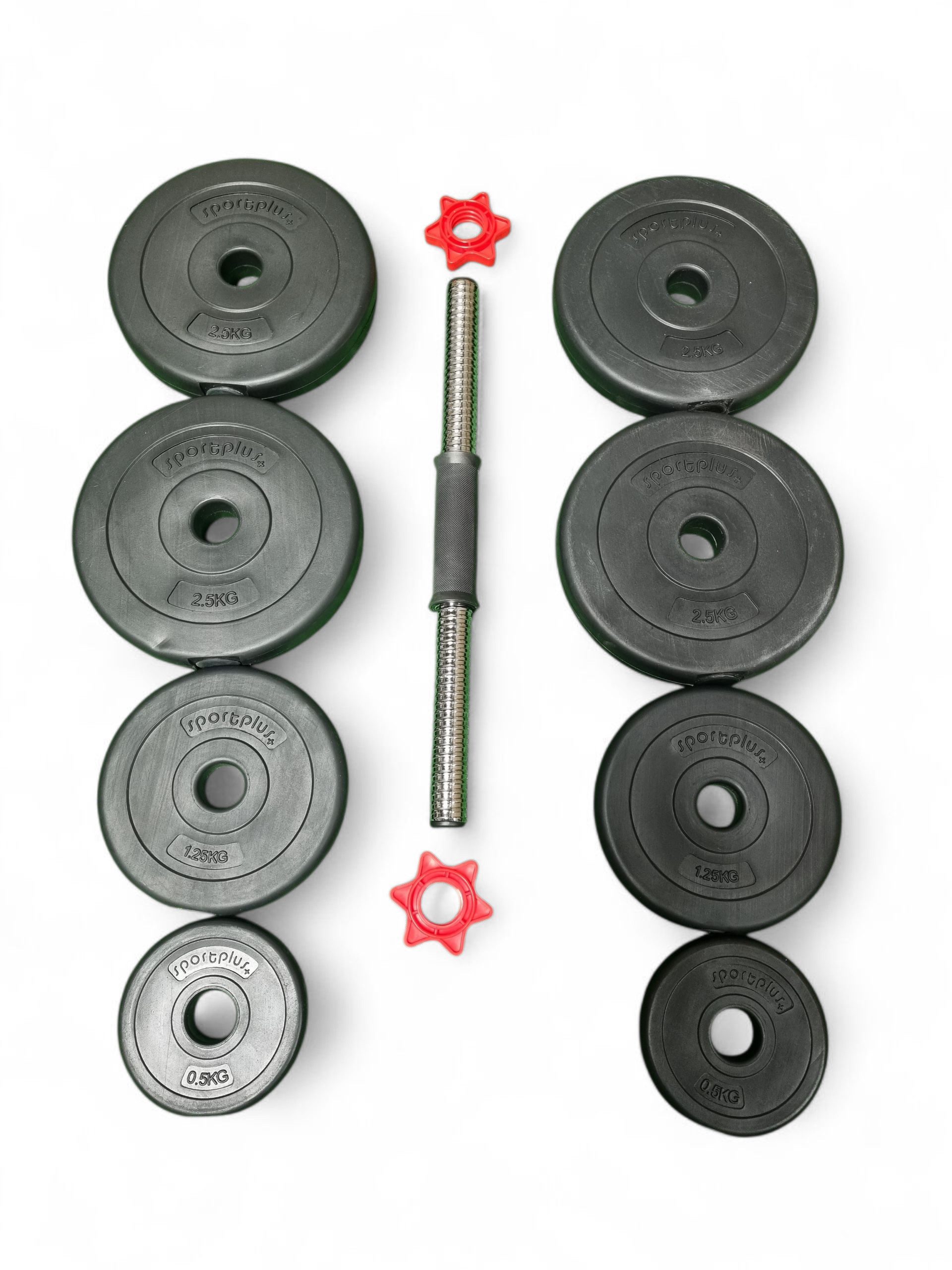 SportPlus Kurzhantel 15 kg oder 30 kg Hantelscheiben Set, (verstellbar, Kraftraining, Hantelset, Gewichte), Vinyl-Ummantelung
