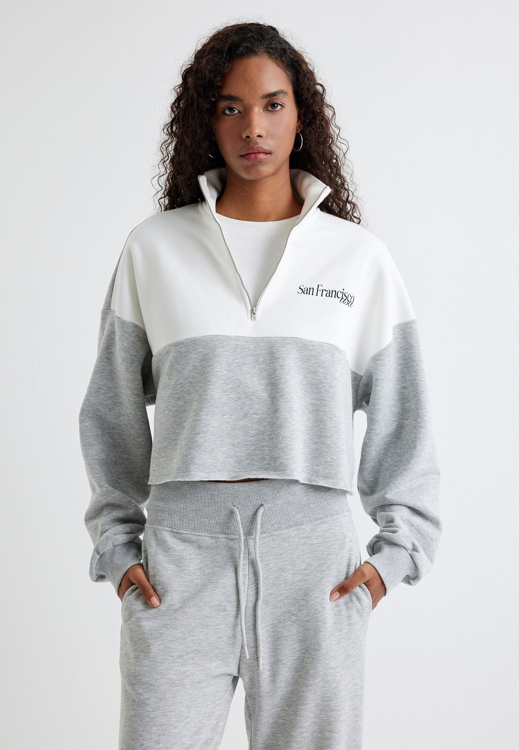 Koton Sweatshirt Halbreißverschluss Mit Reißverschlussdetail