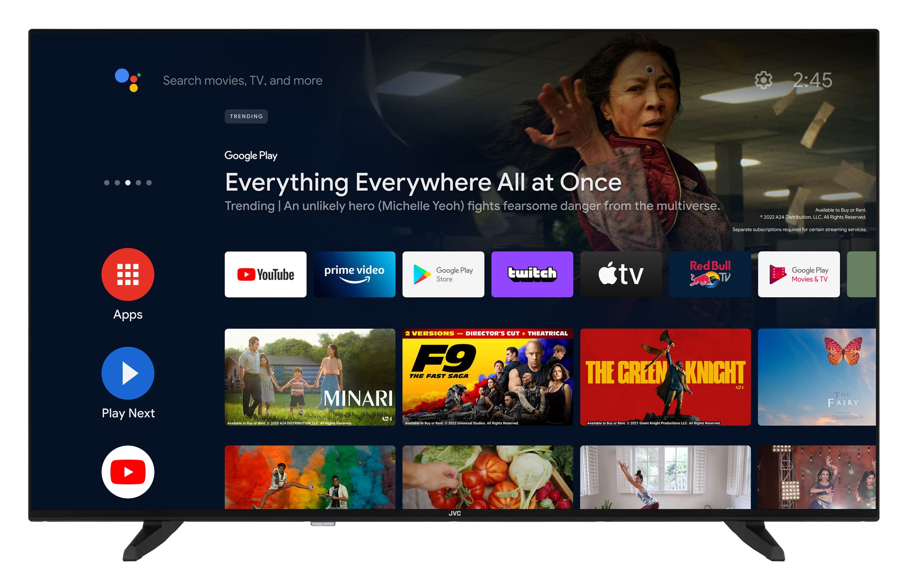 JVC LT-50VA3355 LCD-LED Телевизоры (126 cm/50 Zoll, 4K Ultra HD, Android TV, Smart TV, HDR Dolby Vision, Triple-Tuner, Dolby Atmos)