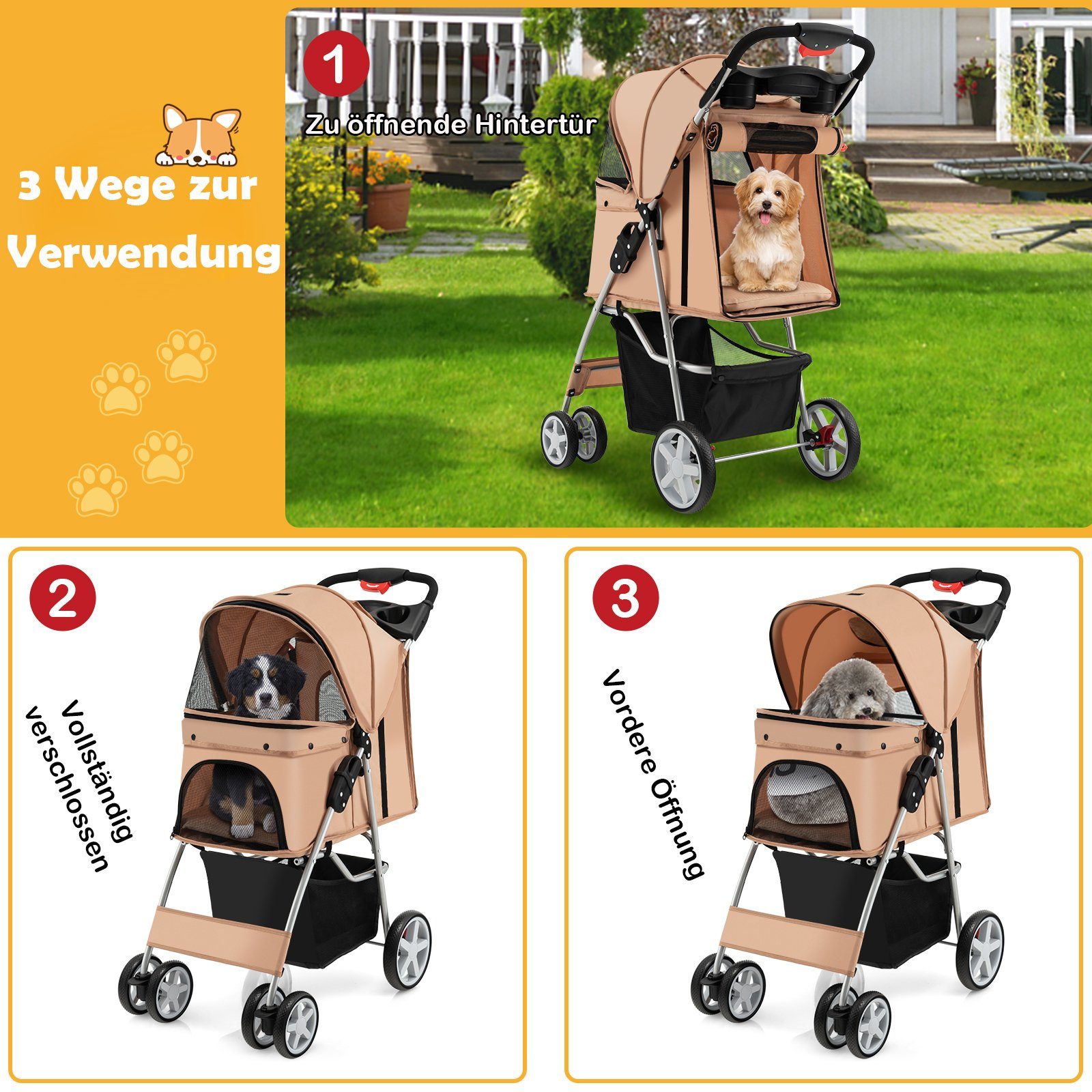 Hundebuggy Bis 15 Kg Klappbar Joyfultails Faltbarer Produktbild-Vorschau 7