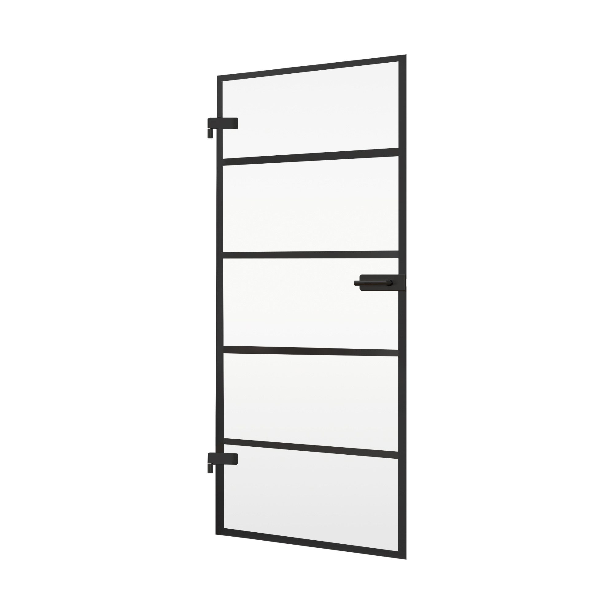 inova wohnen Zimmertür mit schwarzen 5 Felder Dekor 83,4 x 197,2 cm, inkl. Beschlagset
