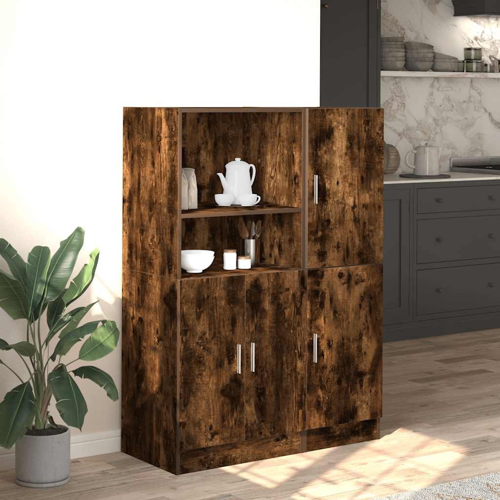 vidaXL Regal 2-tlg. Küchenschrank-Set Räuchereiche Holzwerkstoff, günstig online kaufen