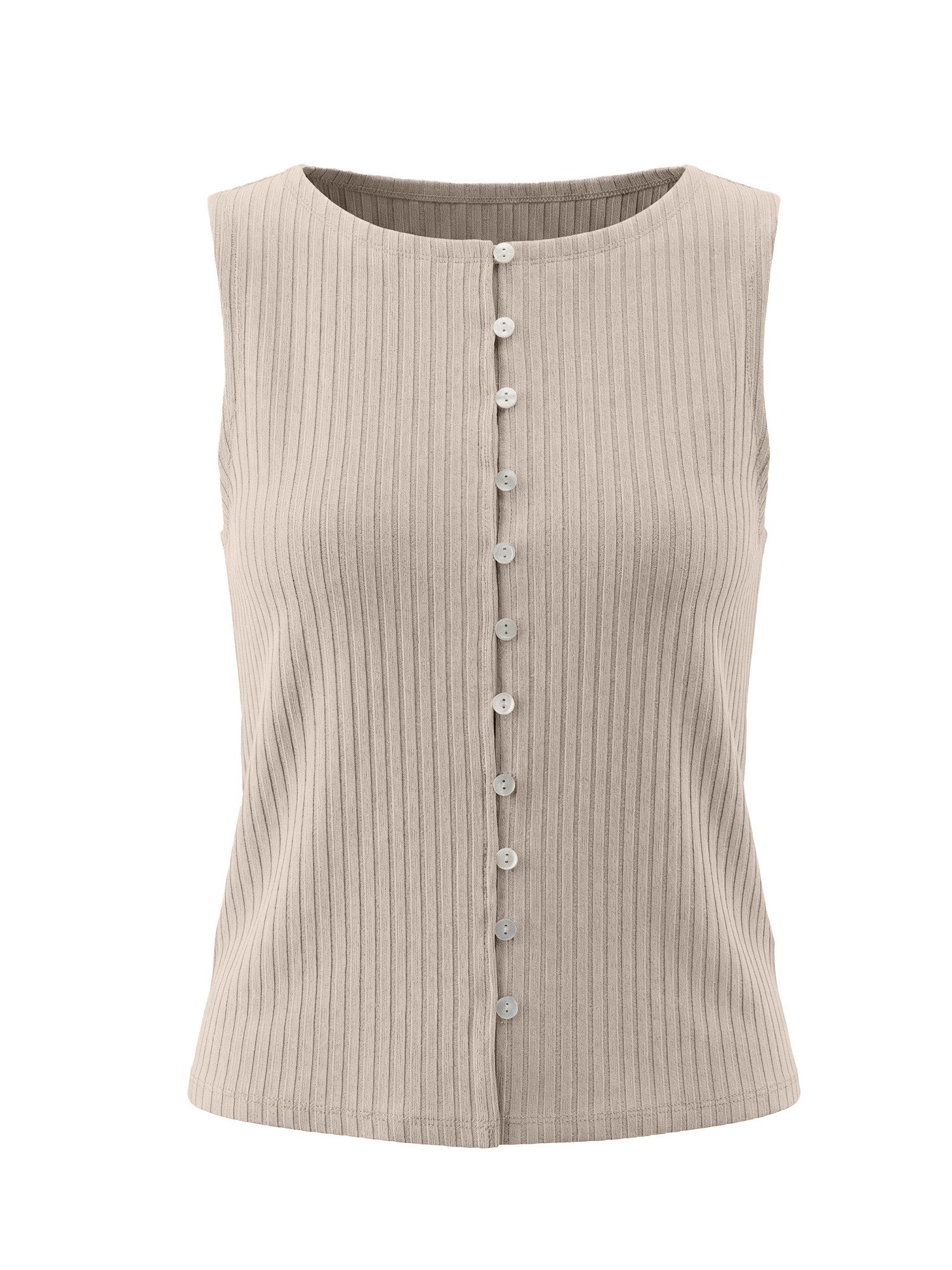 Imily Bela Strickweste Damen Gerippte Westen mit Knopfleiste (Packung, 1-tlg., 1per-Pack) einfarbig