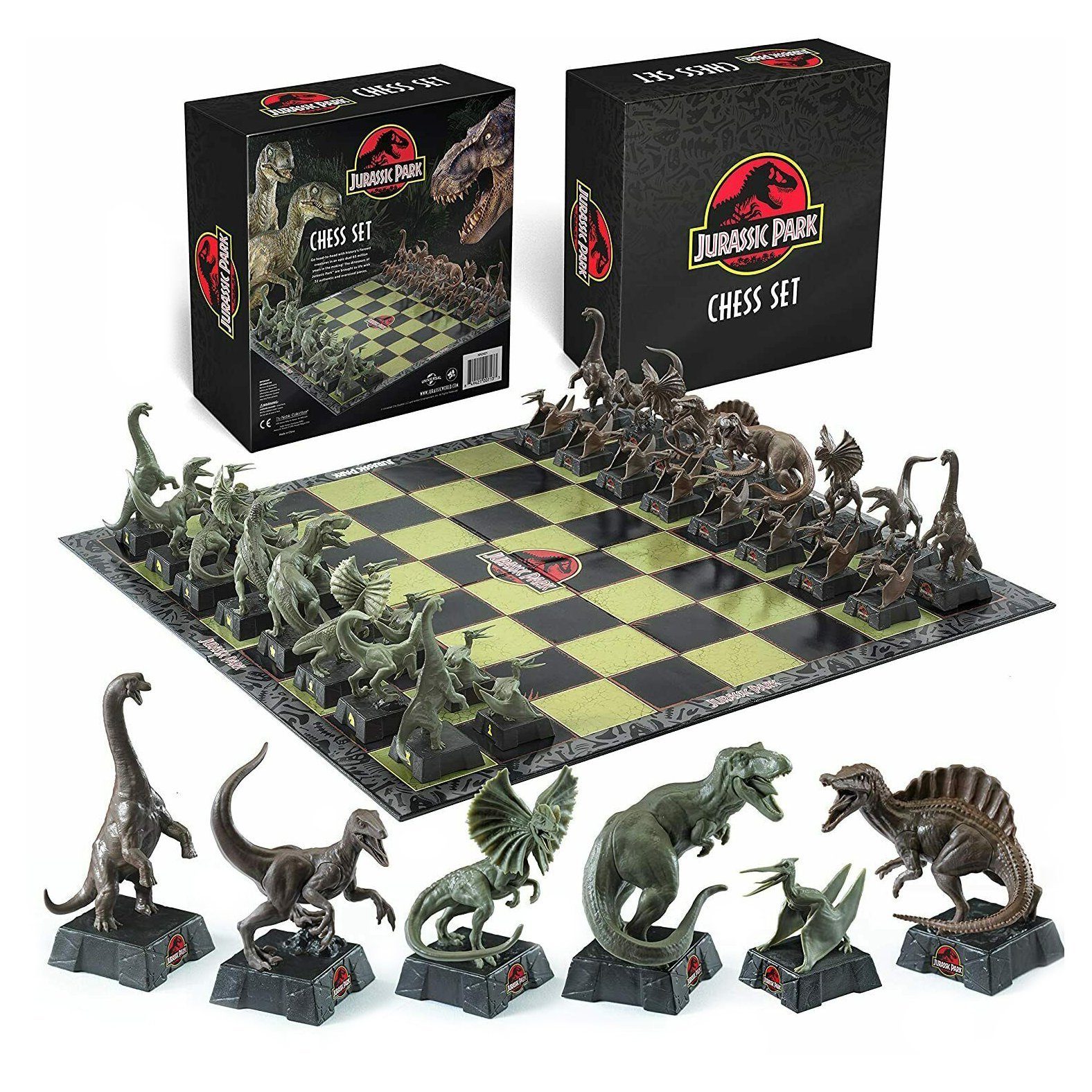 The Noble Collection Spiel Offizielles Jurassic Park Schachspiel, 1, Eine gepflegte Partie Saurier-Schach bevor der Park öffnet? Gerne doc