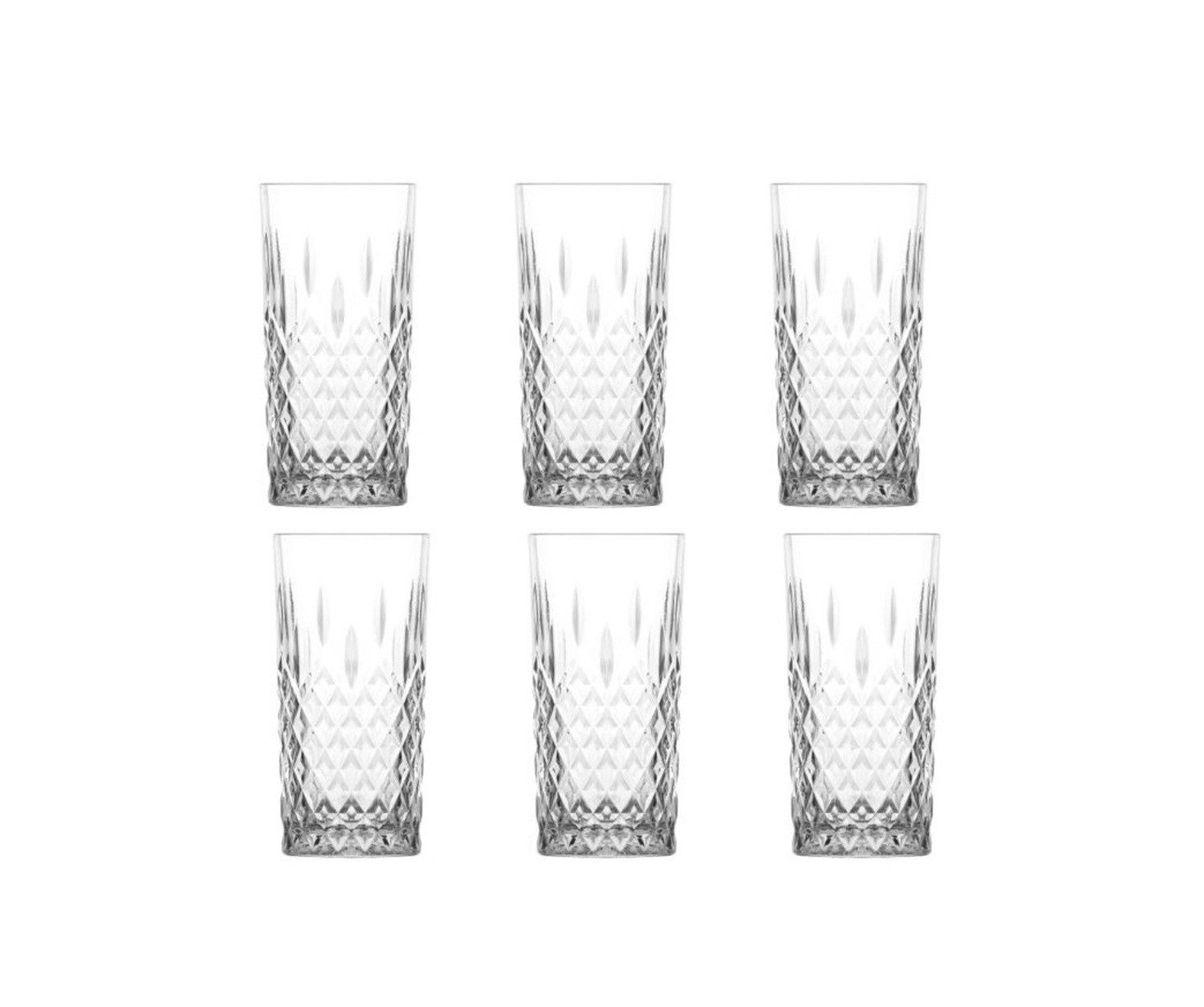 LAV Gläser-Set Odin 6 teiliges Set - 365 ml - Longdrinkgläser aus Borosilikatglas, 6-tlg., Glas, 6-teilig, 365 ml
