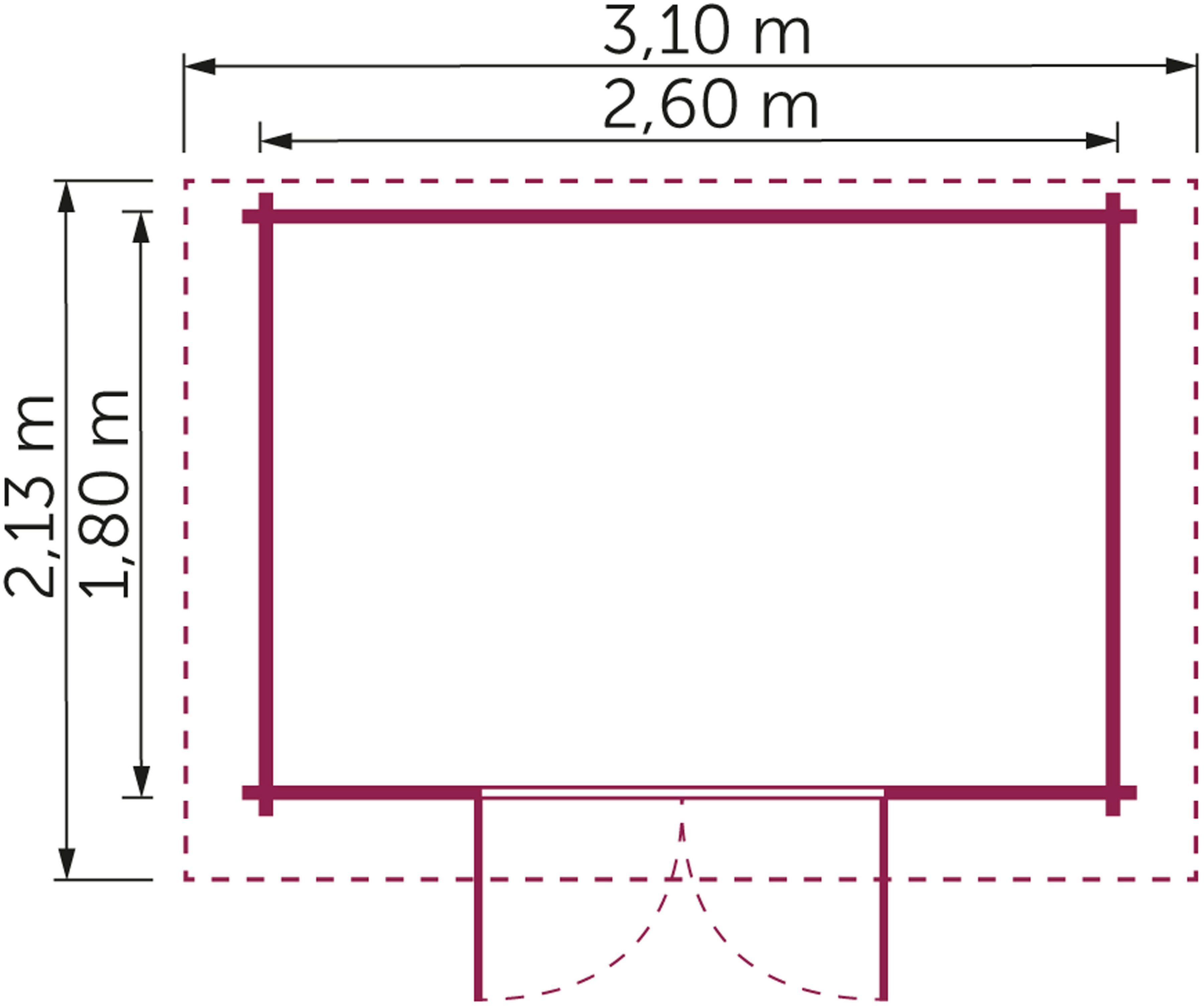 Mellenberg BxT: Kiehn-Holz 309x223 Gartenhaus 1, cm