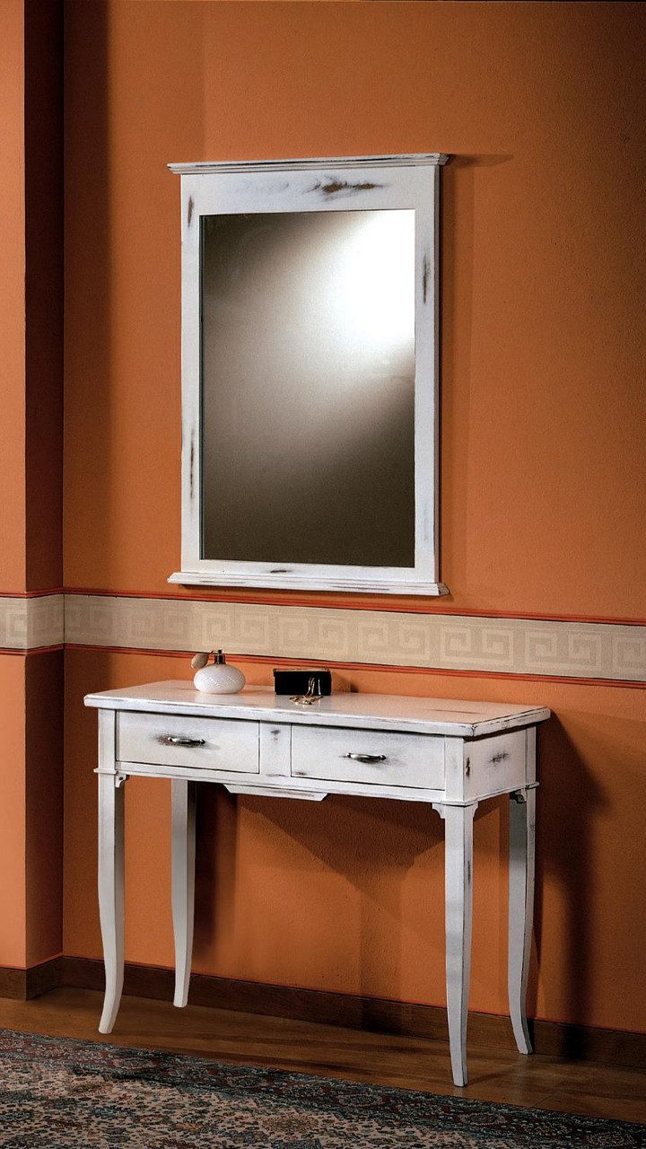 Konsolentisch Tische Konsolen Tisch Side Schlaf Zimmer Holz Spiegel + Kommoden Weiß