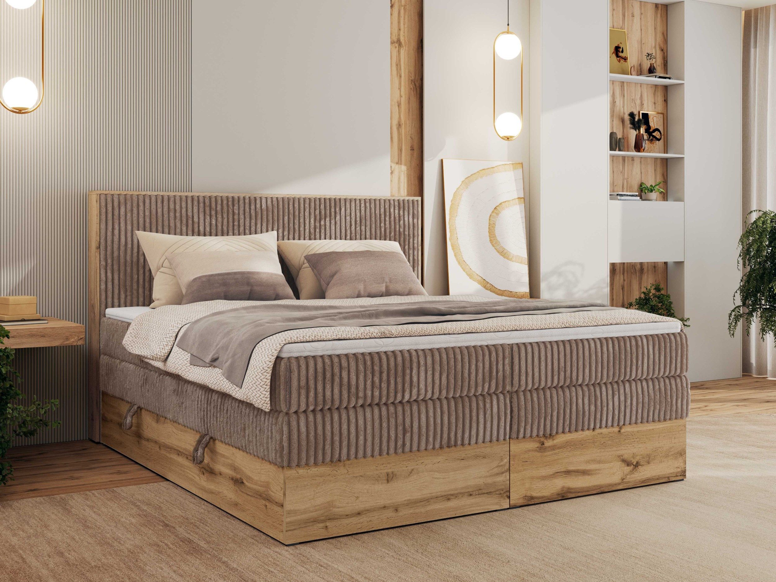 MKS MÖBEL Boxspringbett WOOD CLASSIC KING (Packung, Set, Topper T25, hohe K günstig online kaufen