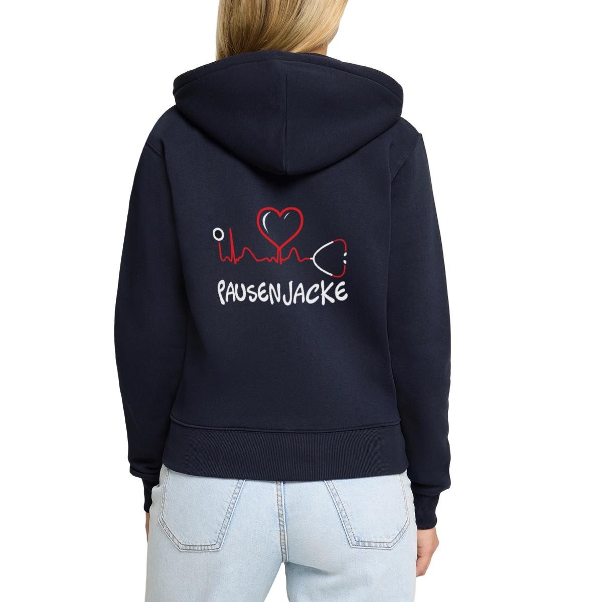 Spreadshirt Hoodie Pausenjacke Herzschlag Krankenschwester Krankenhaus Kapu günstig online kaufen