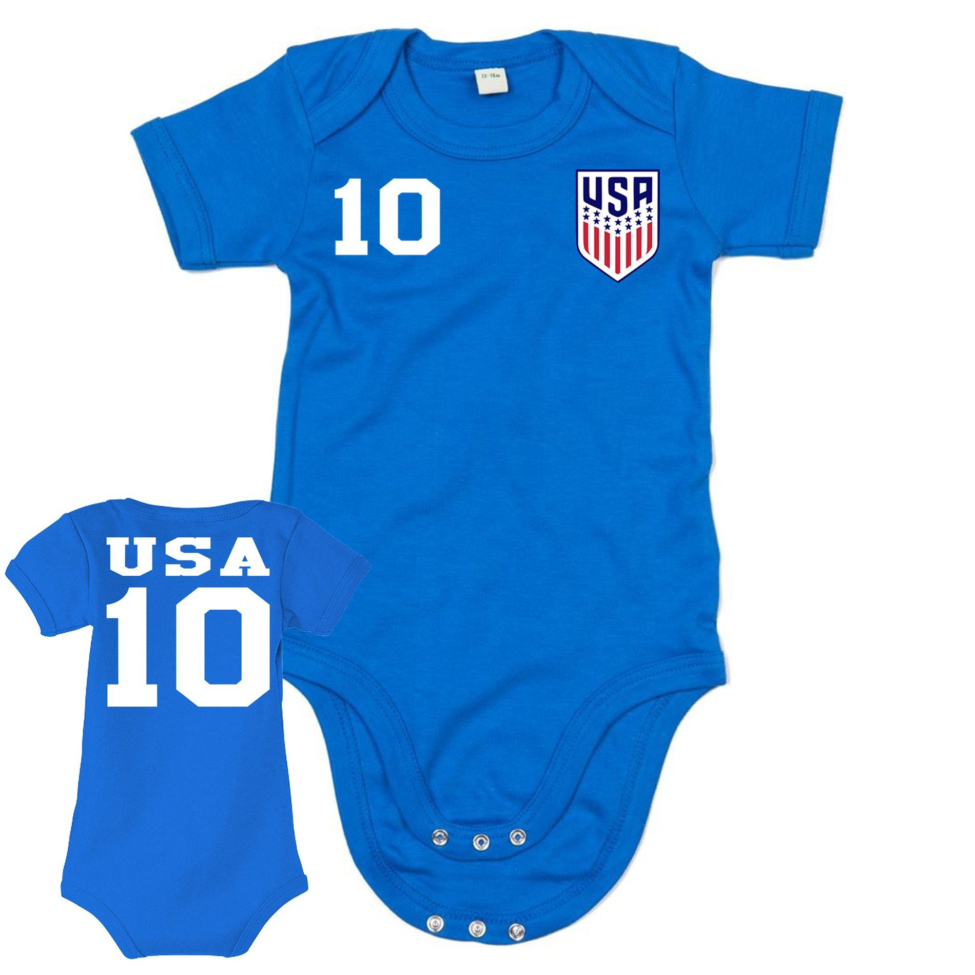 Blondie & Brownie Strampler USA Kinder Baby Vereinigte Staaten Sport Trikot Fußball WM Copa